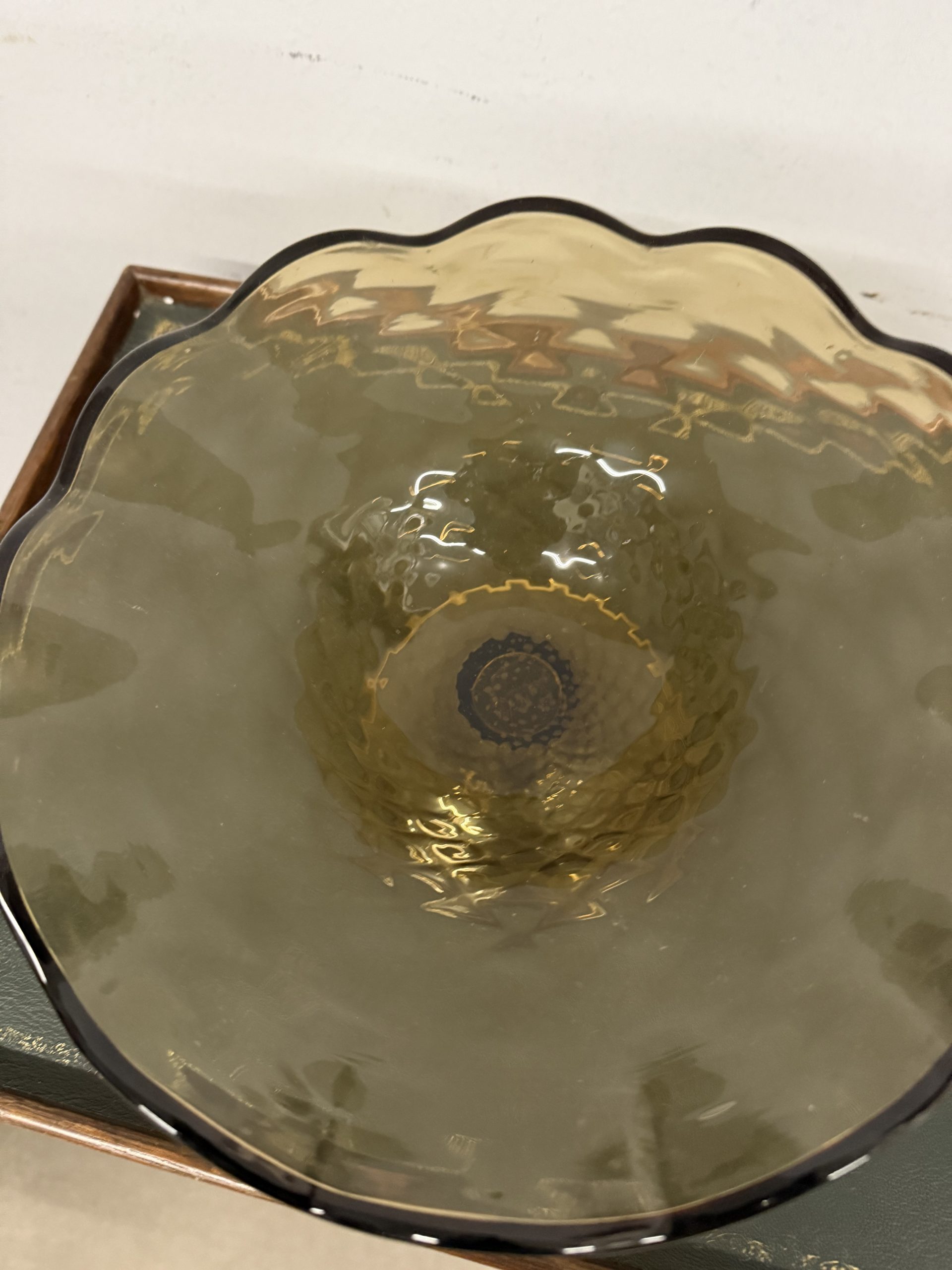 Antico centrotavola color ambra, anni'70, 11x27cm - immagine 7