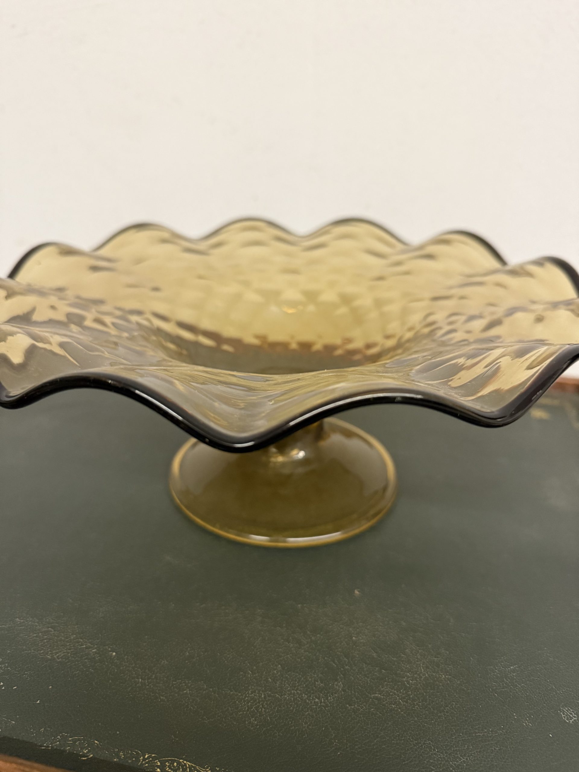 Antico centrotavola color ambra, anni'70, 11x27cm - immagine 10