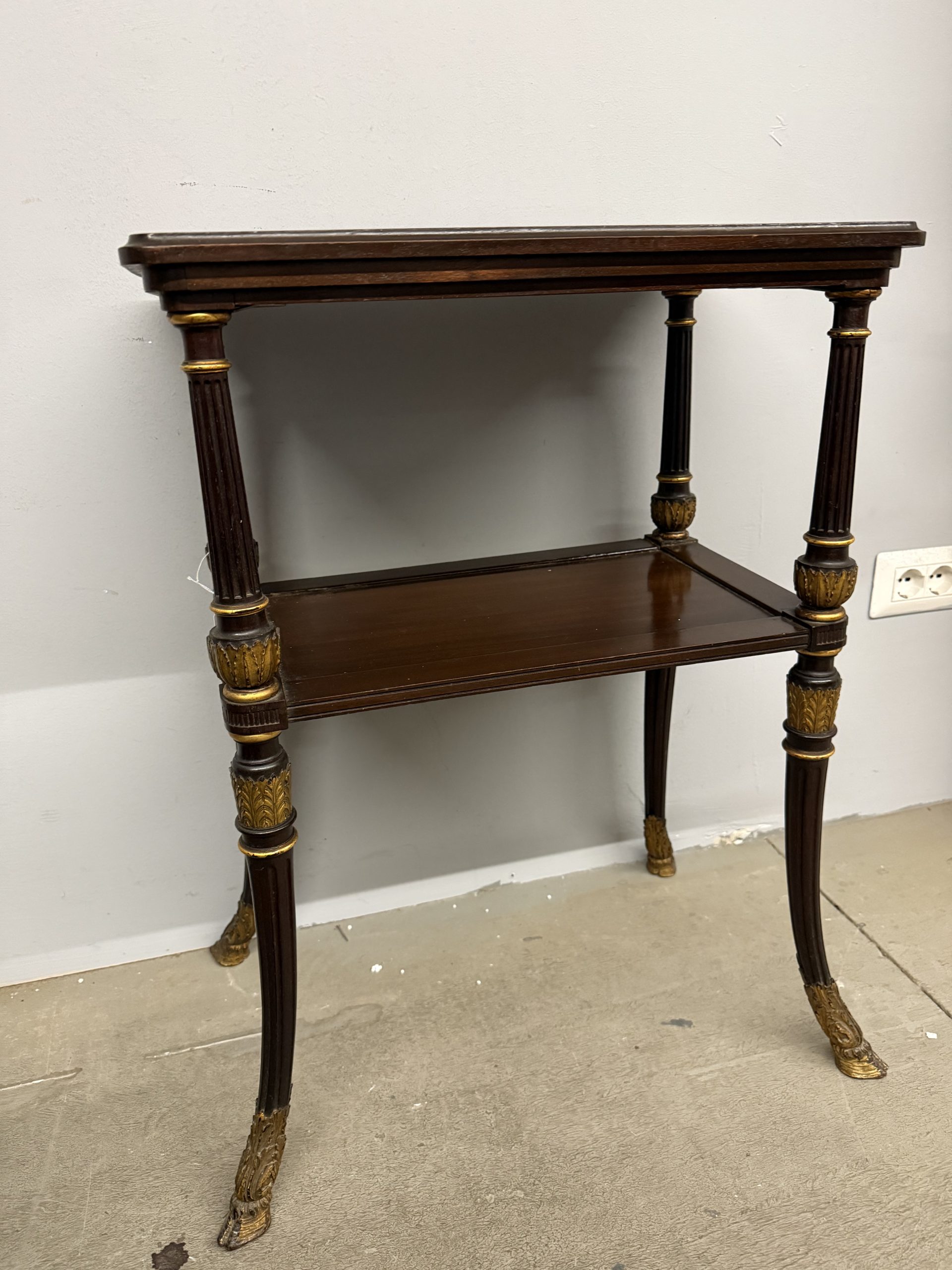 Antico tavolinetto etagere in mogano impero XIXsec, 73x52x34cm - immagine 2