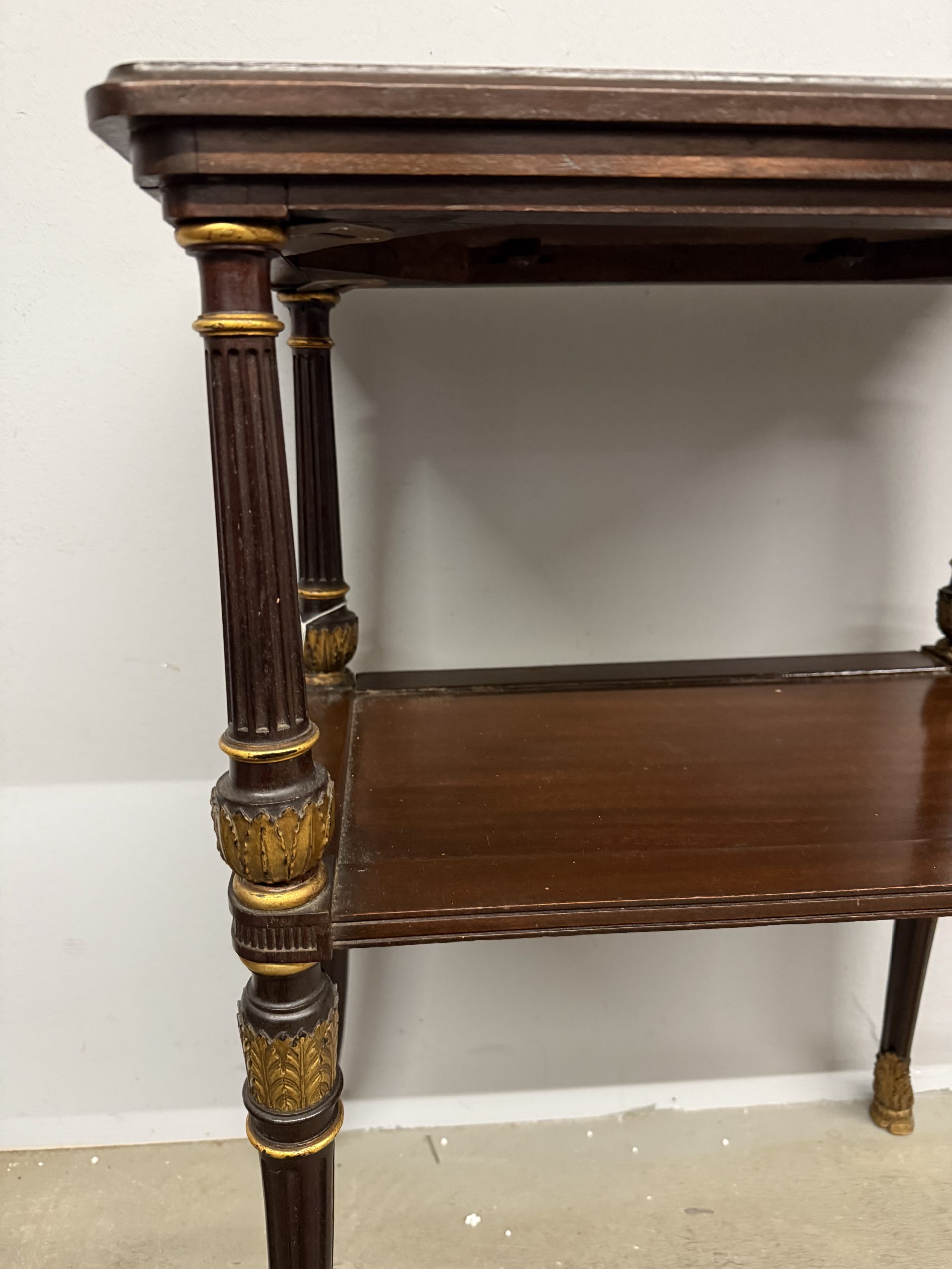 Antico tavolinetto etagere in mogano impero XIXsec, 73x52x34cm - immagine 3