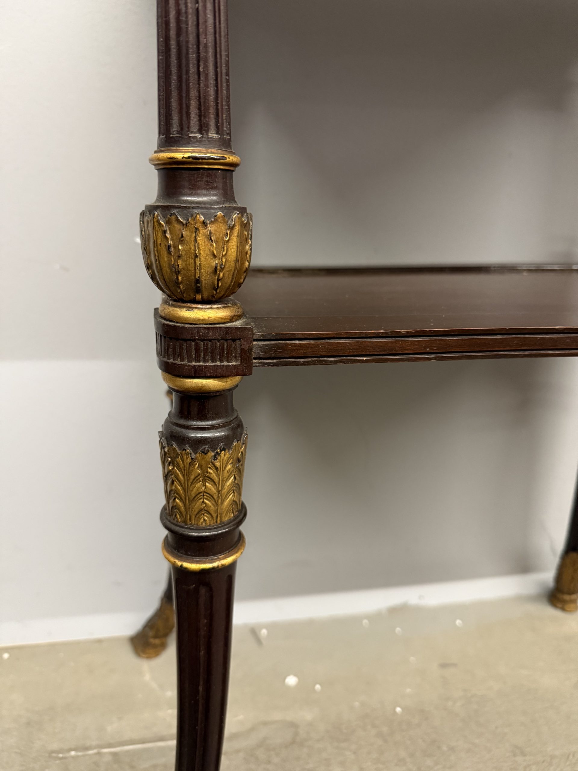 Antico tavolinetto etagere in mogano impero XIXsec, 73x52x34cm - immagine 4