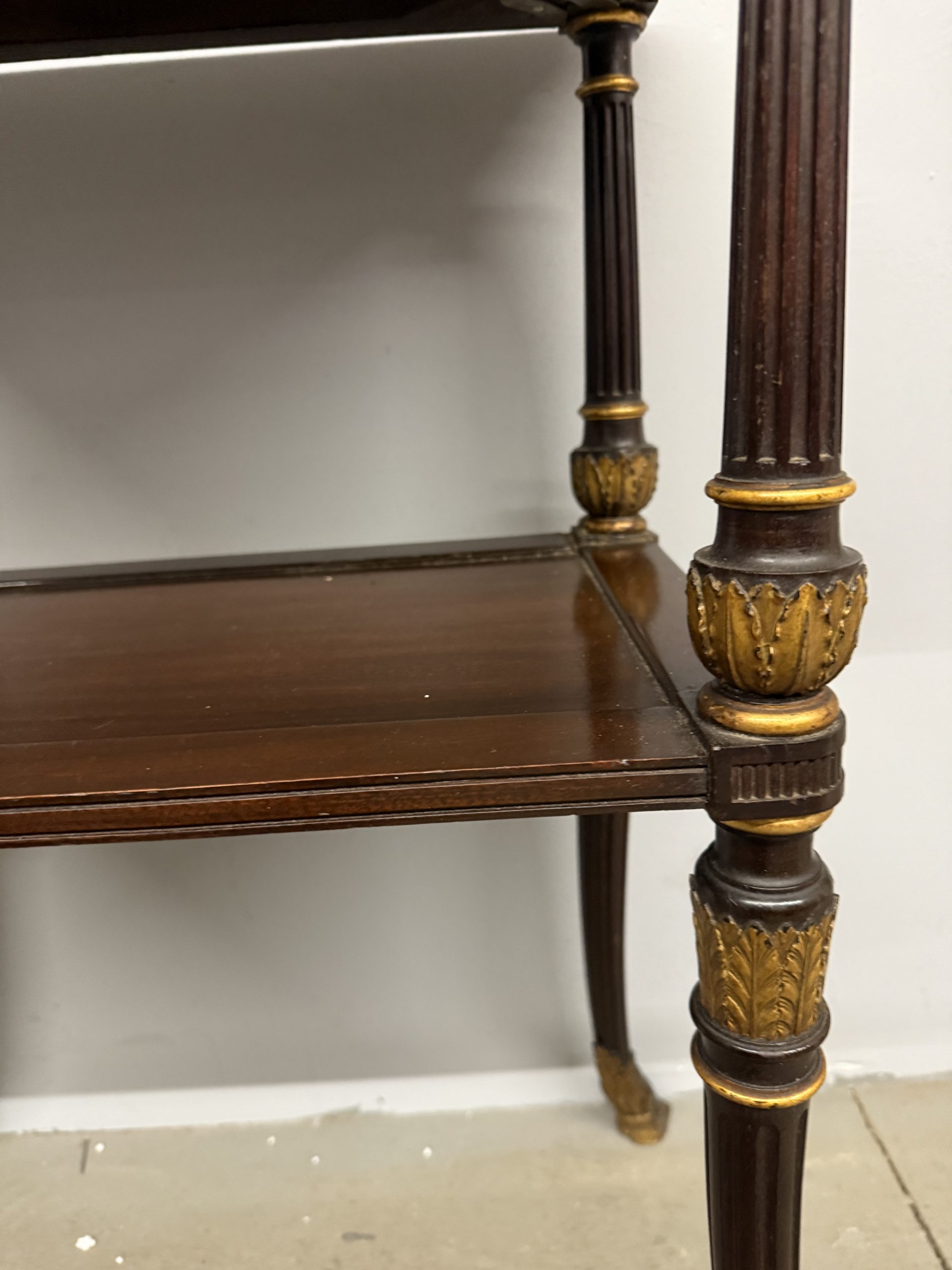 Antico tavolinetto etagere in mogano impero XIXsec, 73x52x34cm - immagine 5