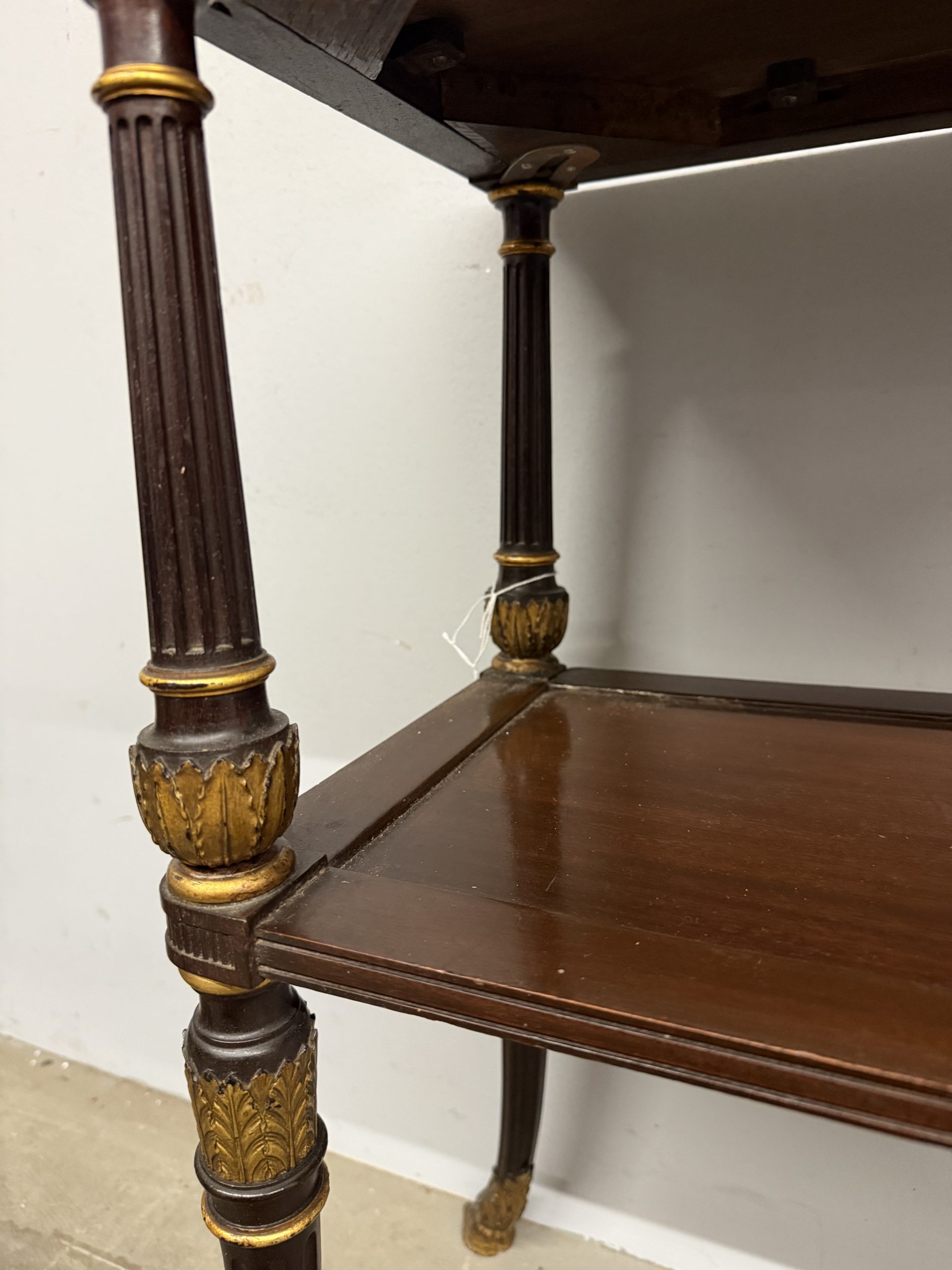 Antico tavolinetto etagere in mogano impero XIXsec, 73x52x34cm - immagine 6