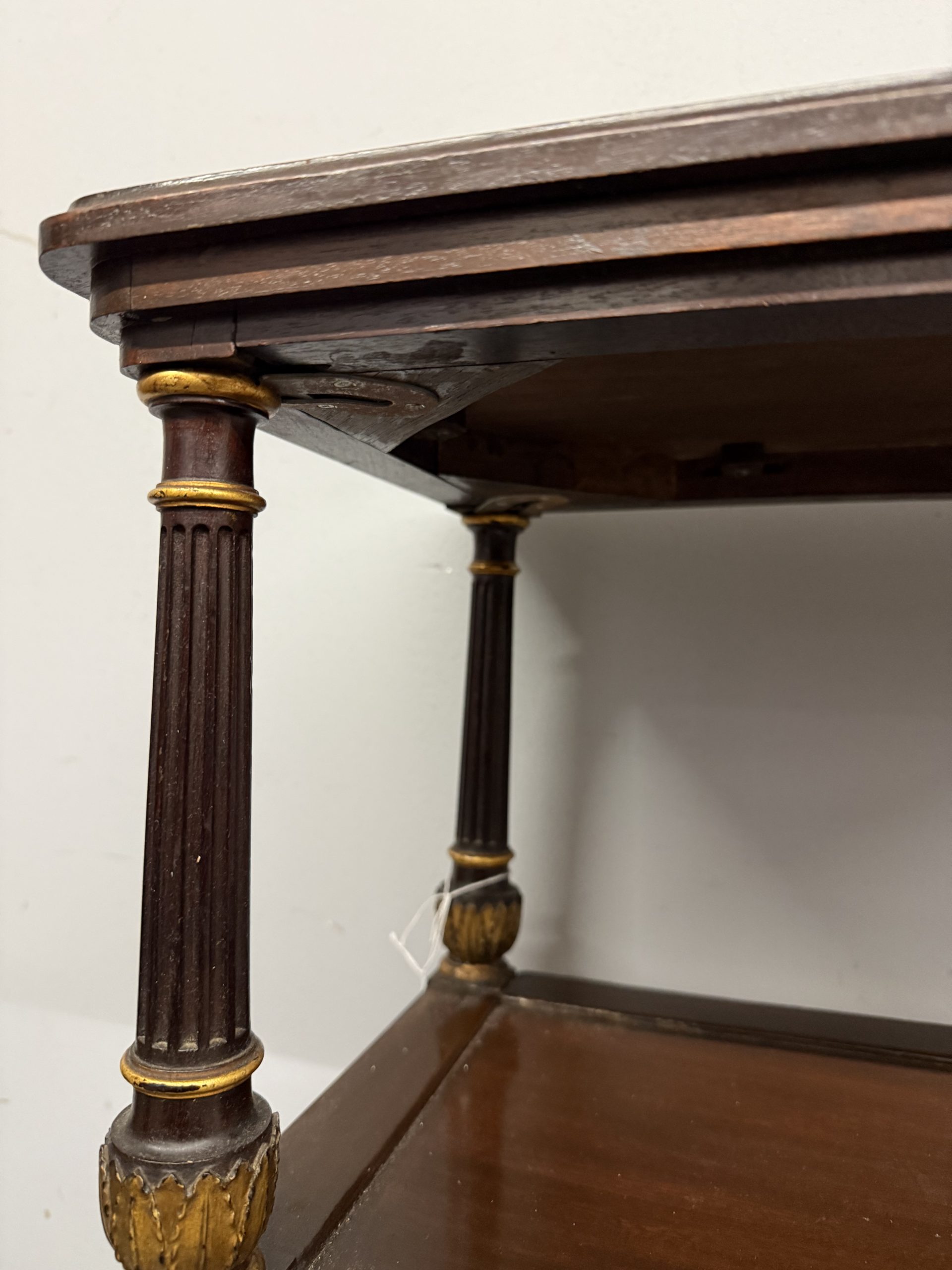 Antico tavolinetto etagere in mogano impero XIXsec, 73x52x34cm - immagine 7