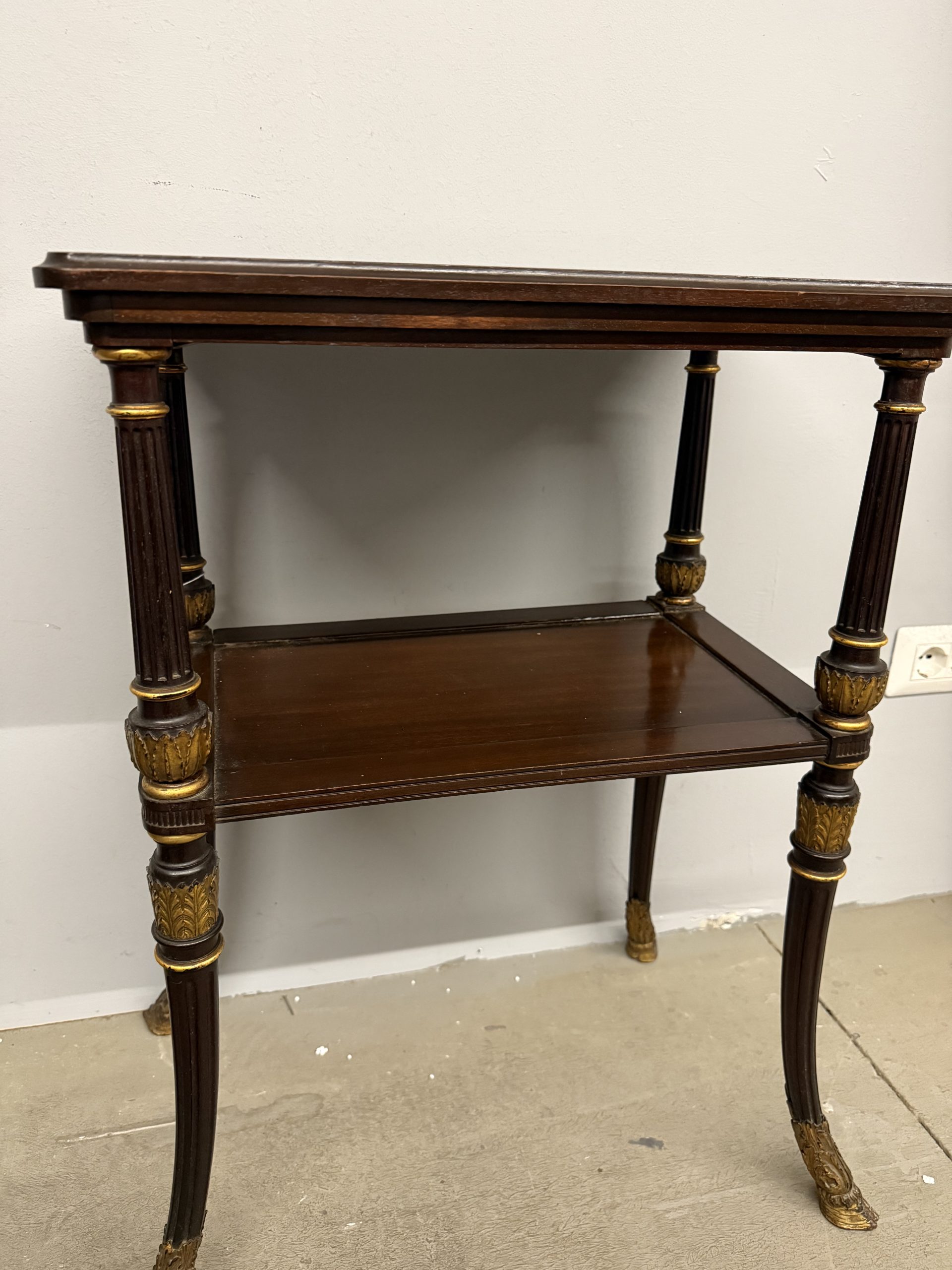 Antico tavolinetto etagere in mogano impero XIXsec, 73x52x34cm - immagine 10