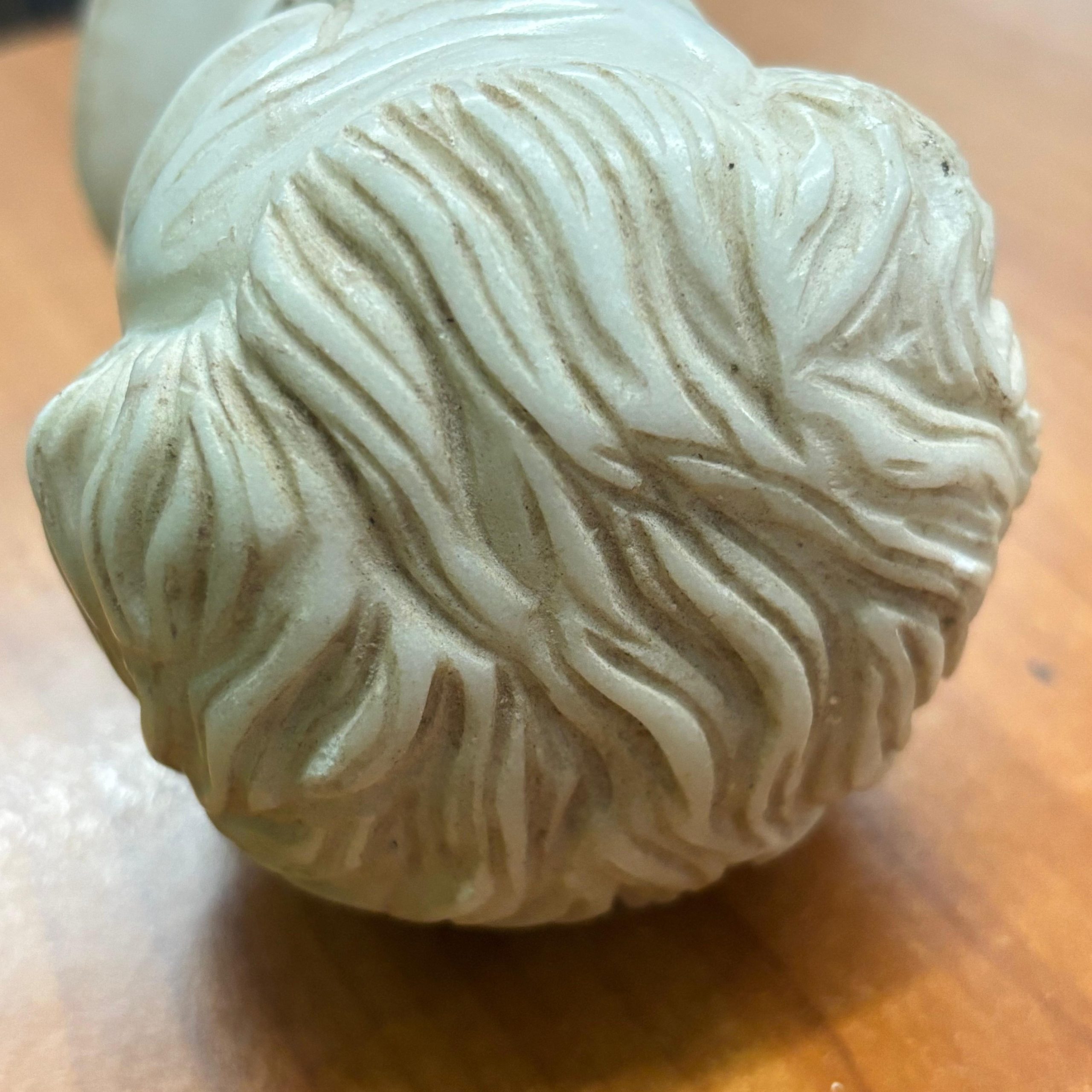Antica scultura in marmo di imperatore XIX sec, 10x8cm - immagine 10