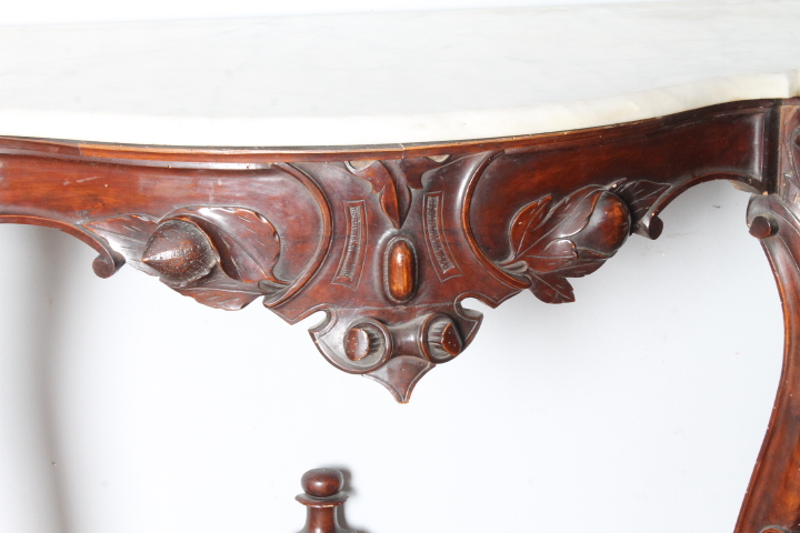 Antica console con specchiera XIX secolo Umbria . piano marmo Carrara . Mis 130 x 58 h 97 . Altezza totale cm 247 - immagine 7