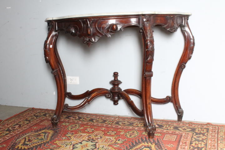 Antica console con specchiera XIX secolo Umbria . piano marmo Carrara . Mis 130 x 58 h 97 . Altezza totale cm 247 - immagine 8