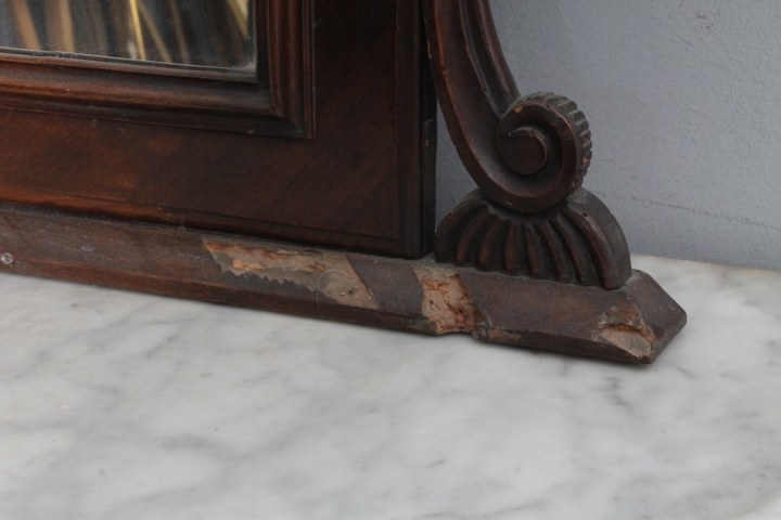 Antica console con specchiera XIX secolo Umbria . piano marmo Carrara . Mis 130 x 58 h 97 . Altezza totale cm 247 - immagine 13