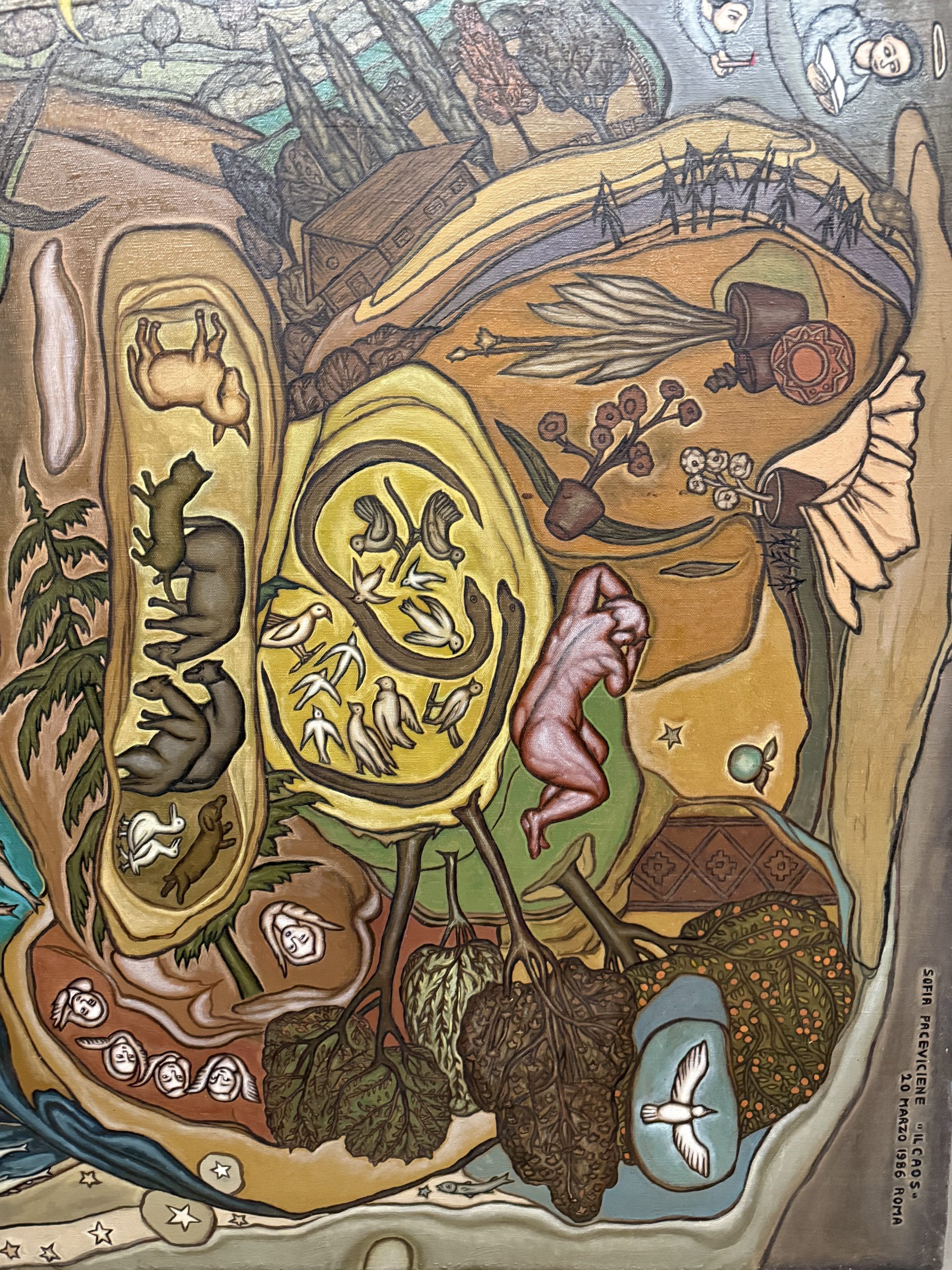 Dipinto su tela "Il Caos" Sofia Paceviciene, Roma 1986, 95x93cm - immagine 6