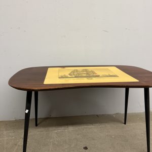 Alternative view of Coffee table mid century in noce a fagiolo, 41x41x79cm