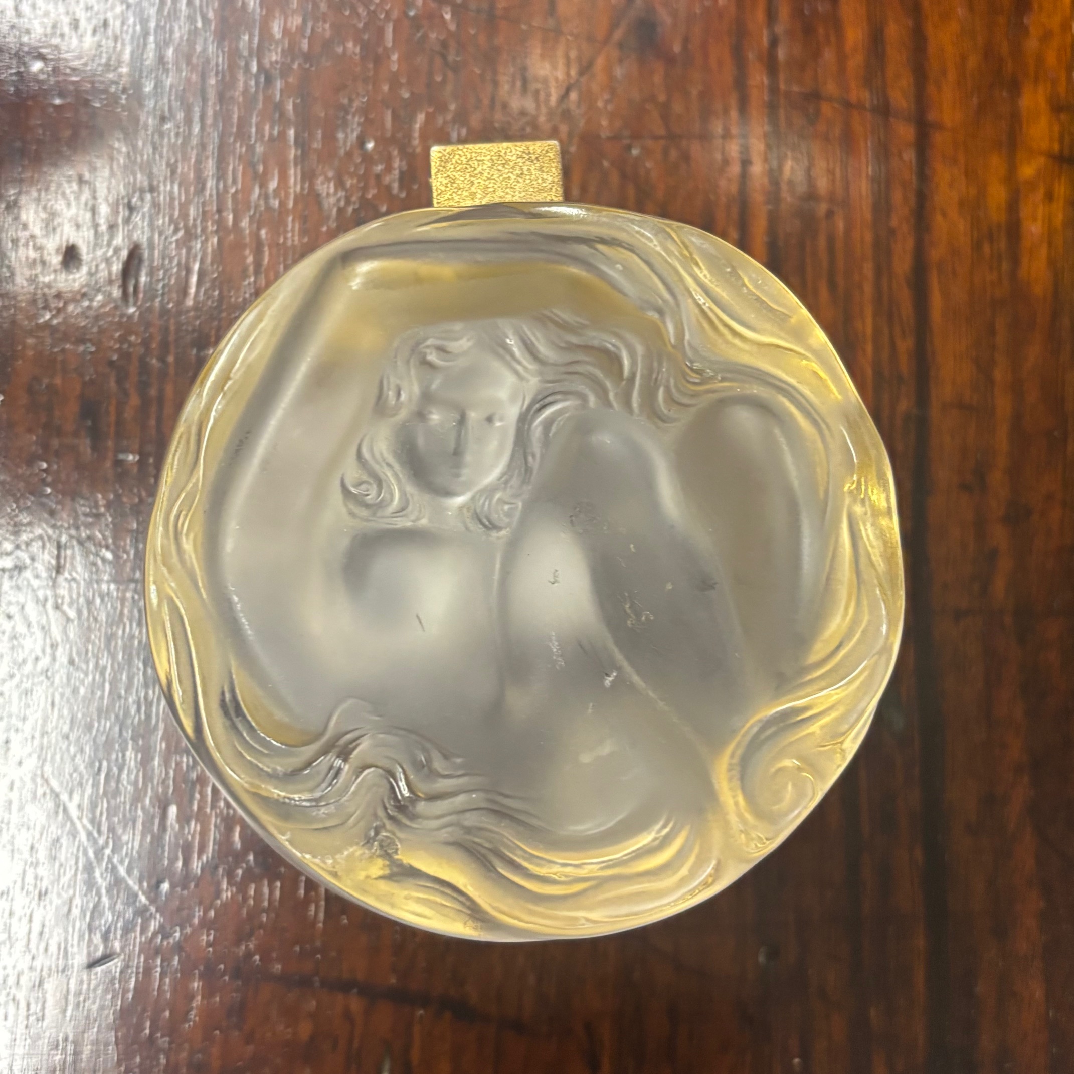 Porta cipria -gioie Daphne in cristallo Manifattura Lalique France Stile Art nouveau CM 8