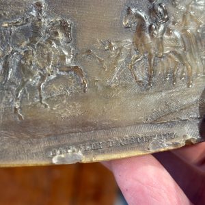 Alternative view of Antica tabacchiera in osso incisa XVIII battaglia Napoleone 10,5x5,50cm