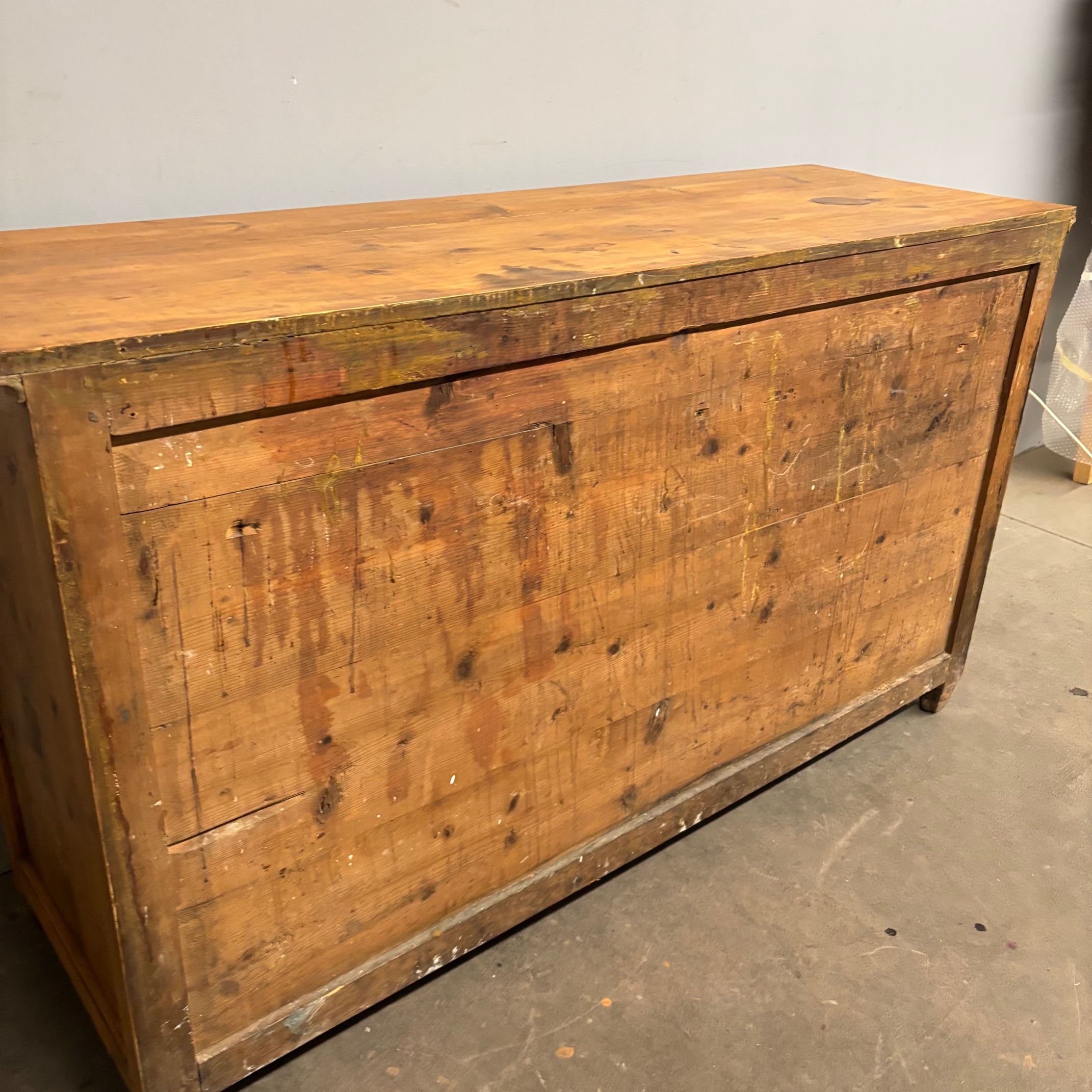 Antica credenza servante toscana a quattro sportelli , restaurata al naturale meta XIX sec arte povera. - immagine 2