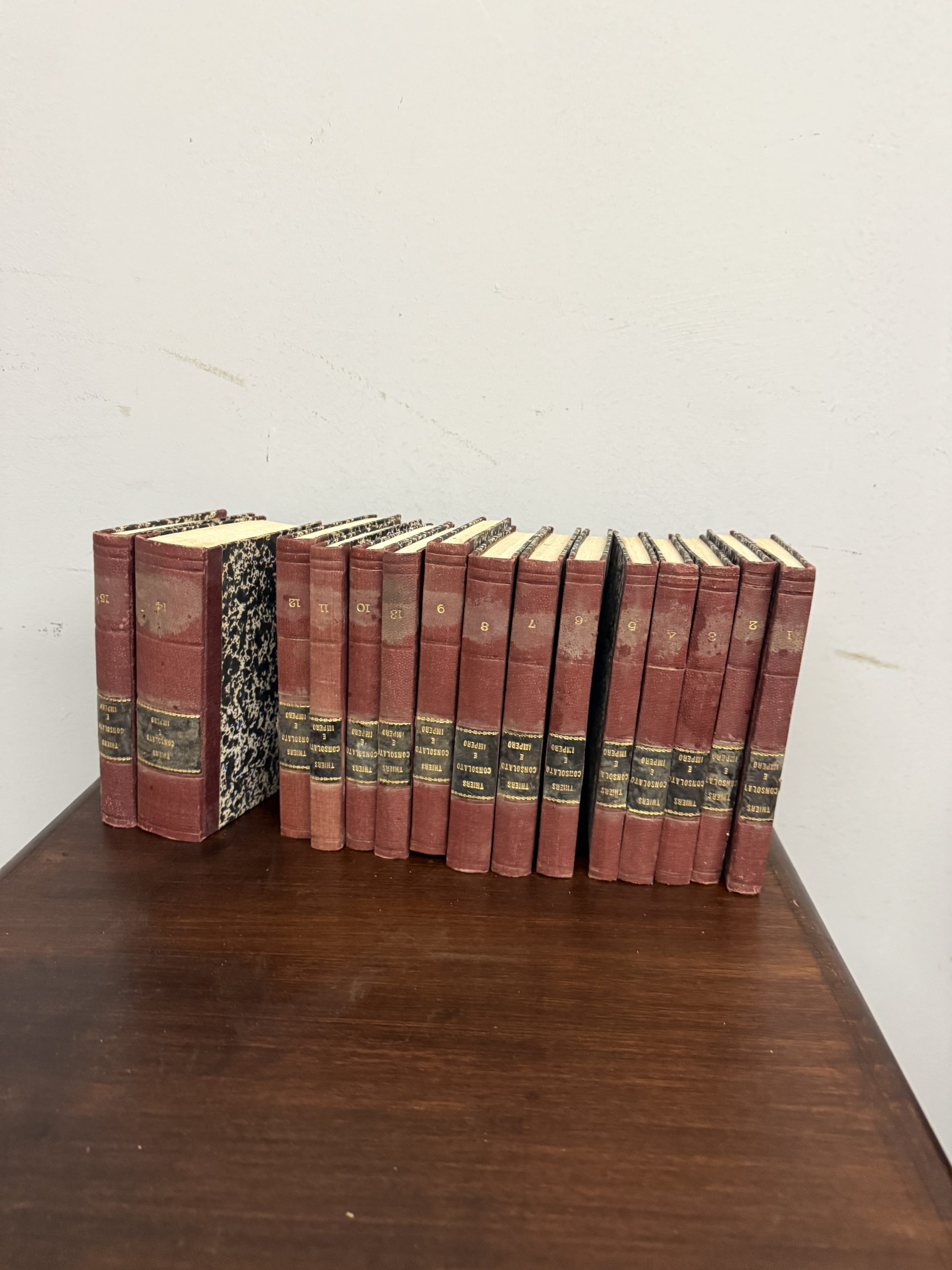 Antico gruppo di libri antichi, storia completa di Napoleone, Venezia 1845, n.15 volumi completi - immagine 3