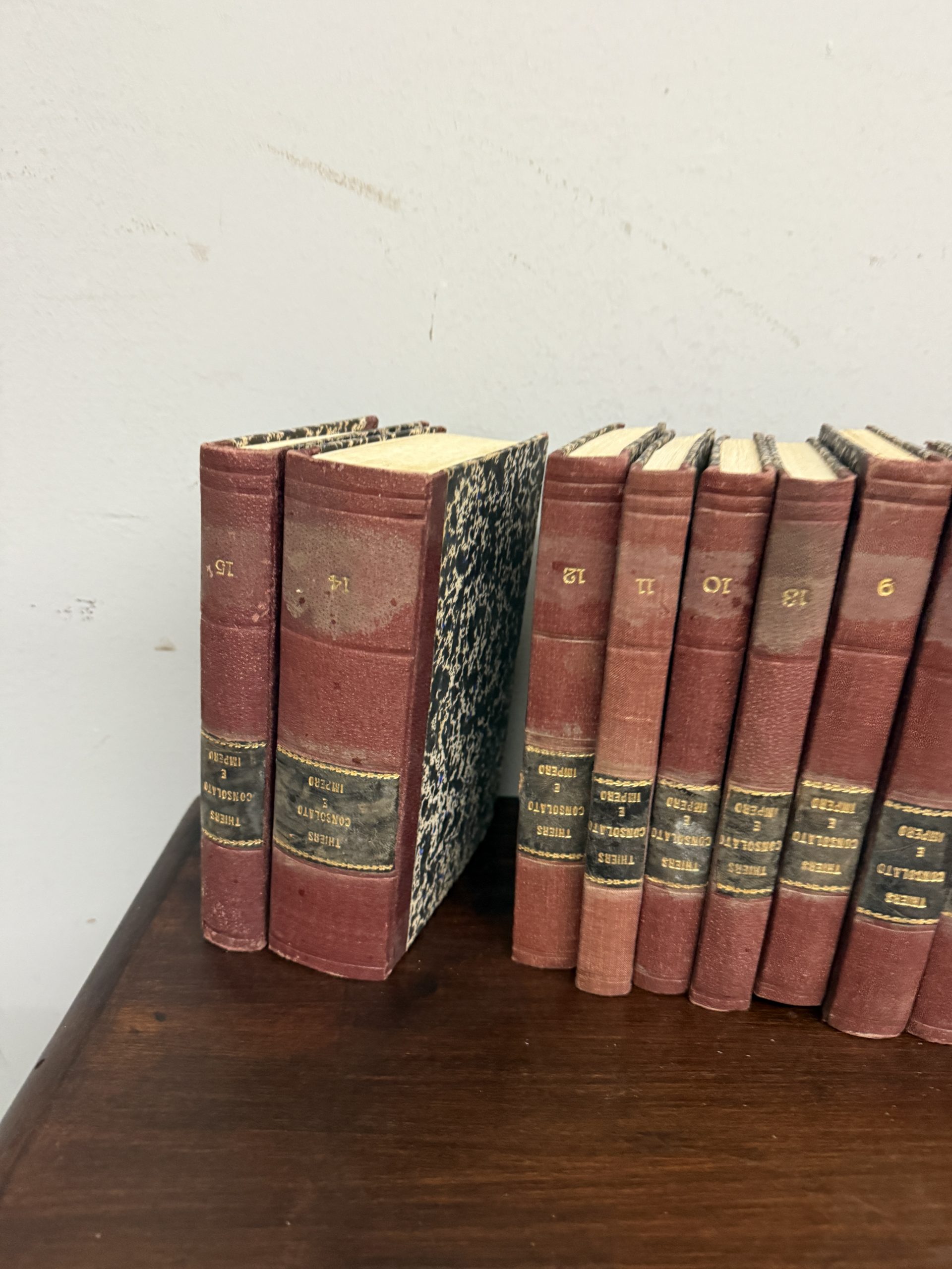 Antico gruppo di libri antichi, storia completa di Napoleone, Venezia 1845, n.15 volumi completi - immagine 4