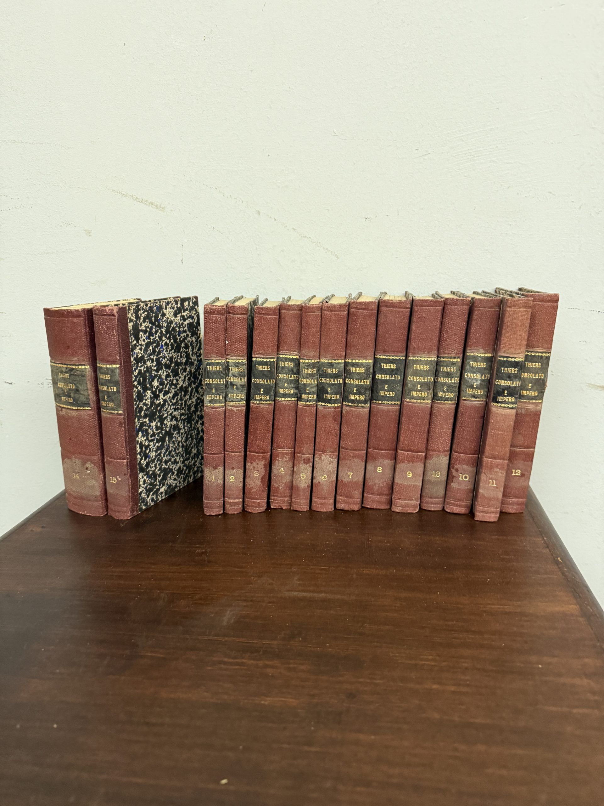 Antico gruppo di libri antichi, storia completa di Napoleone, Venezia 1845, n.15 volumi completi - immagine 6