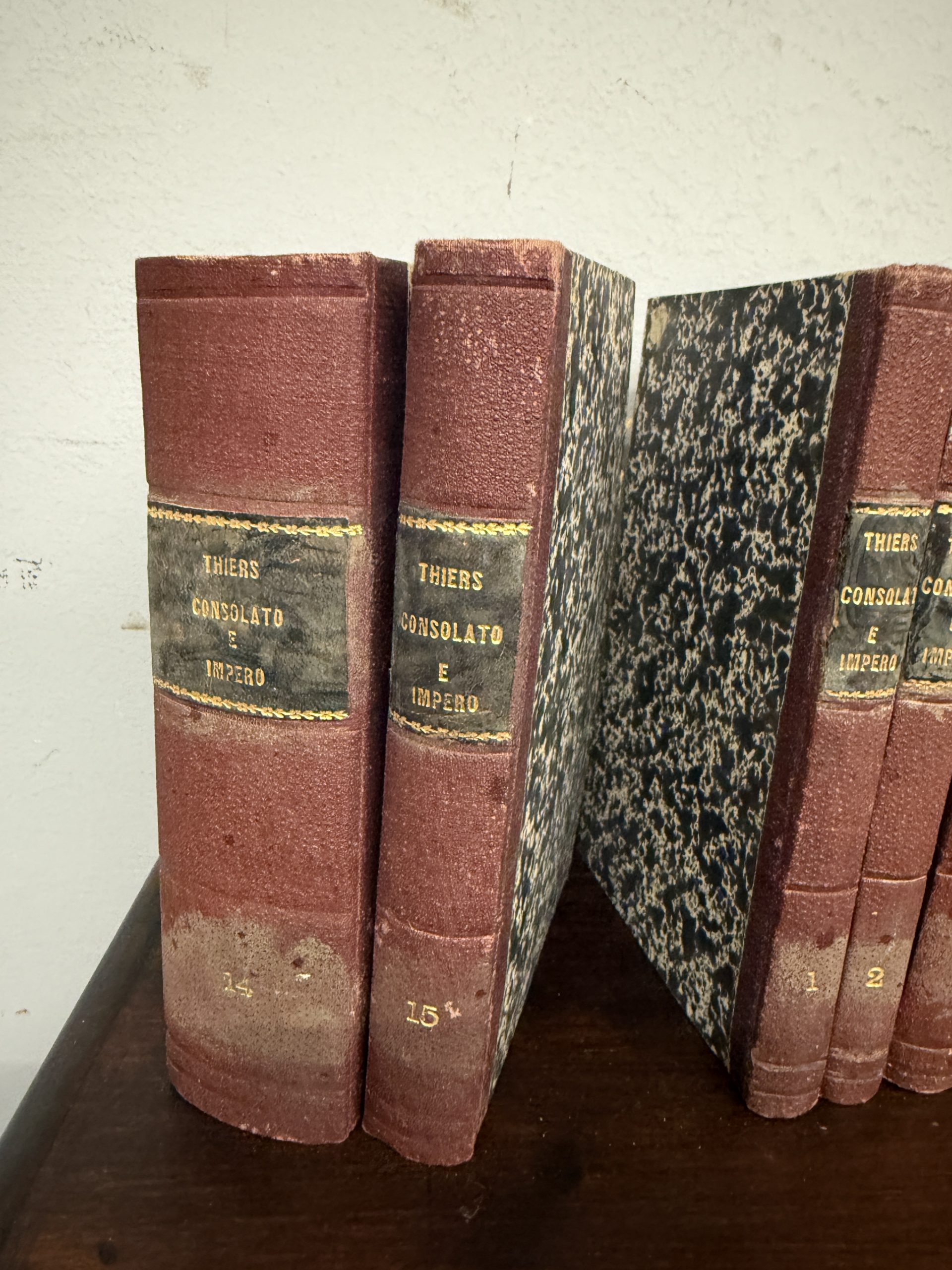 Antico gruppo di libri antichi, storia completa di Napoleone, Venezia 1845, n.15 volumi completi - immagine 7
