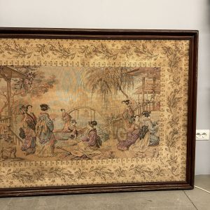 Alternative view of Antico arazzo scene popolari giapponesi, XIX sec, 208x110cm