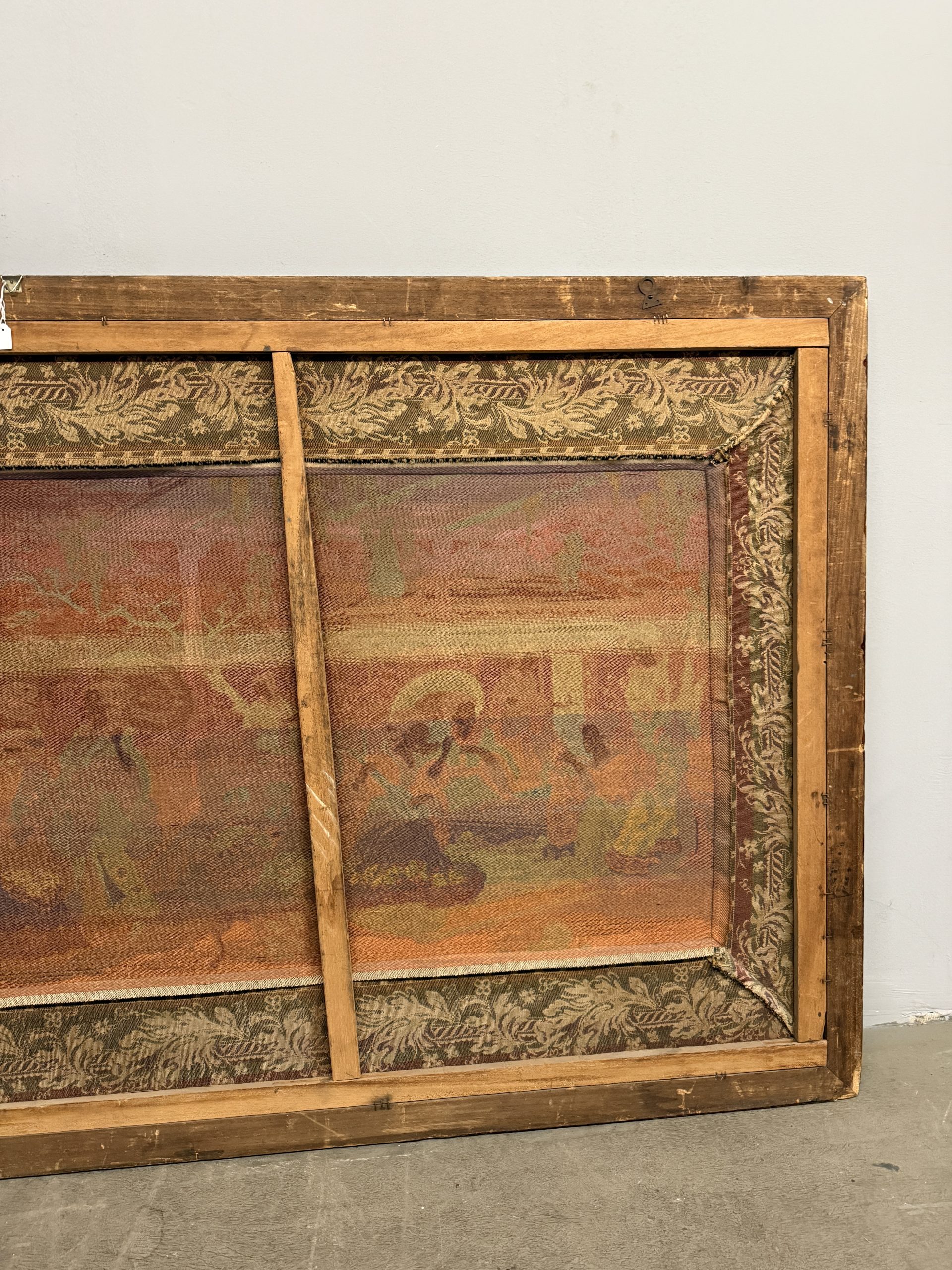 Antico arazzo scene popolari giapponesi, XIX sec, 208x110cm - immagine 9