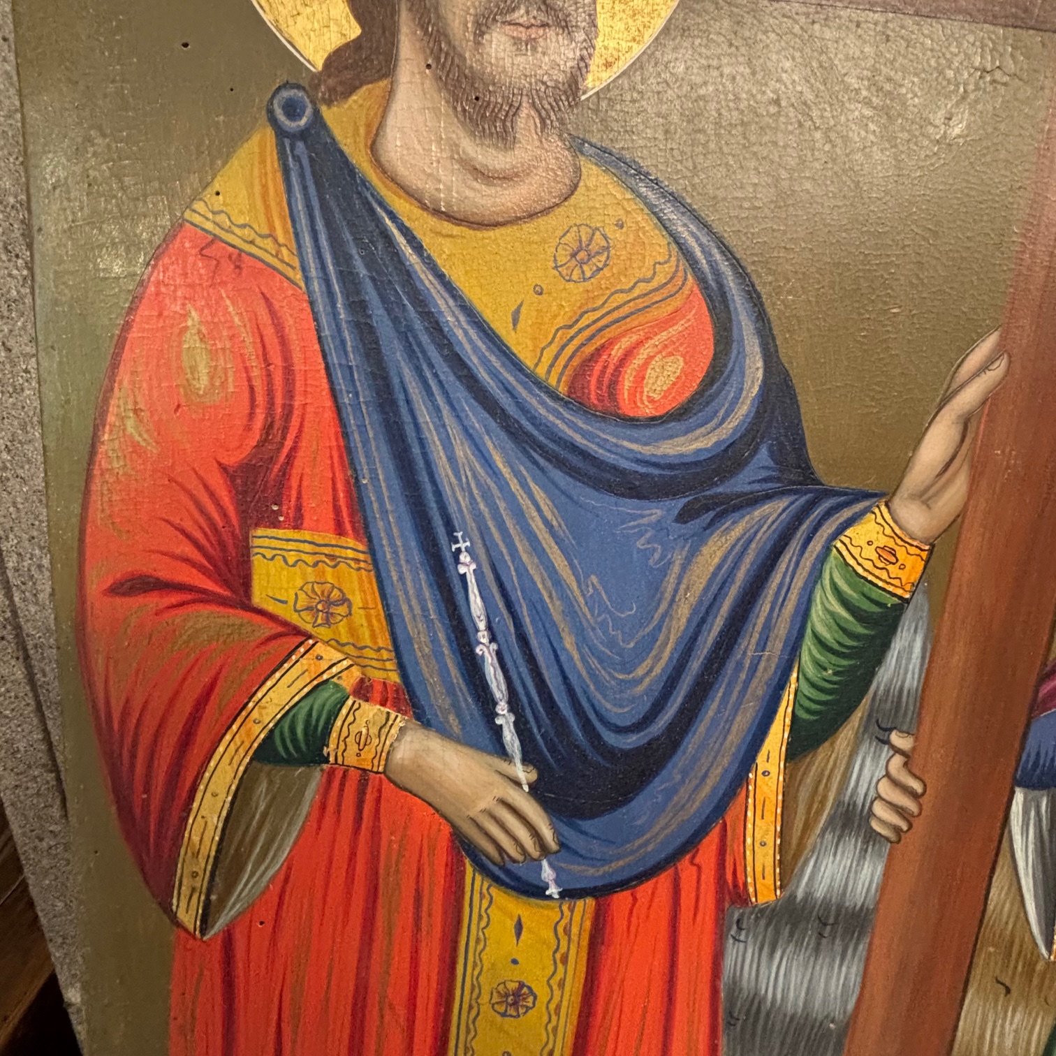 Antica Icona Ortodossa di Grandi dimensioni S. Costantino e S. Elena 78 x 53 epoca fine XIX secolo - immagine 8