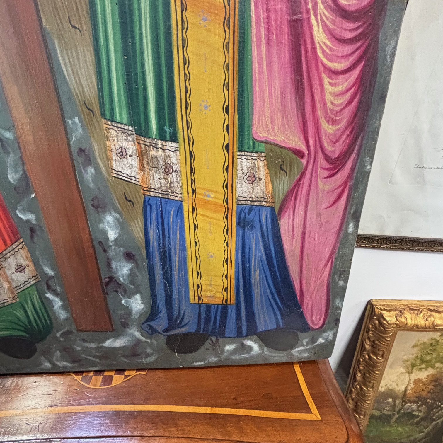 Antica Icona Ortodossa di Grandi dimensioni S. Costantino e S. Elena 78 x 53 epoca fine XIX secolo - immagine 10