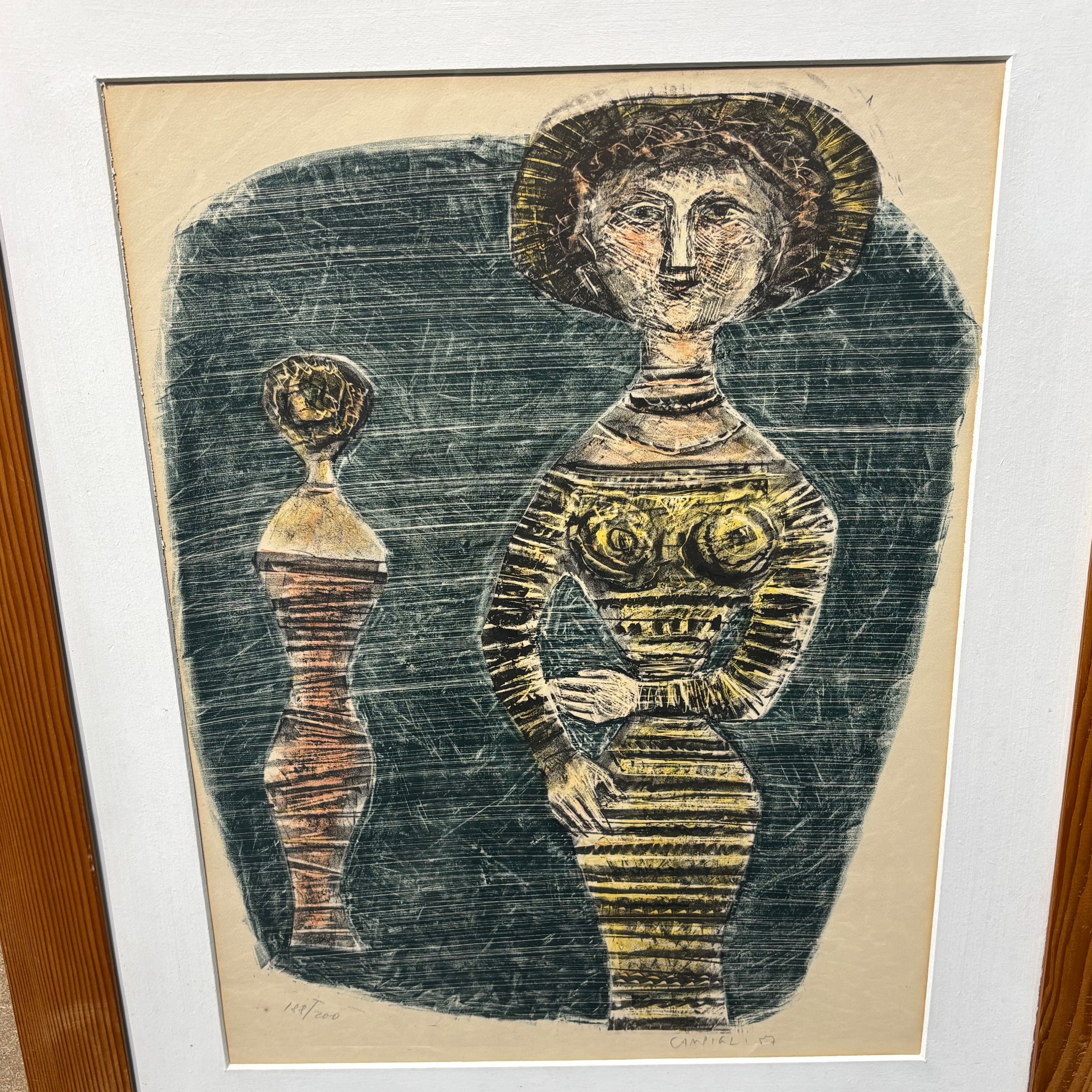Opera di Massimo Campigli dell’ anno 1957. Litografia a colori 48 x 35,50 - immagine 8