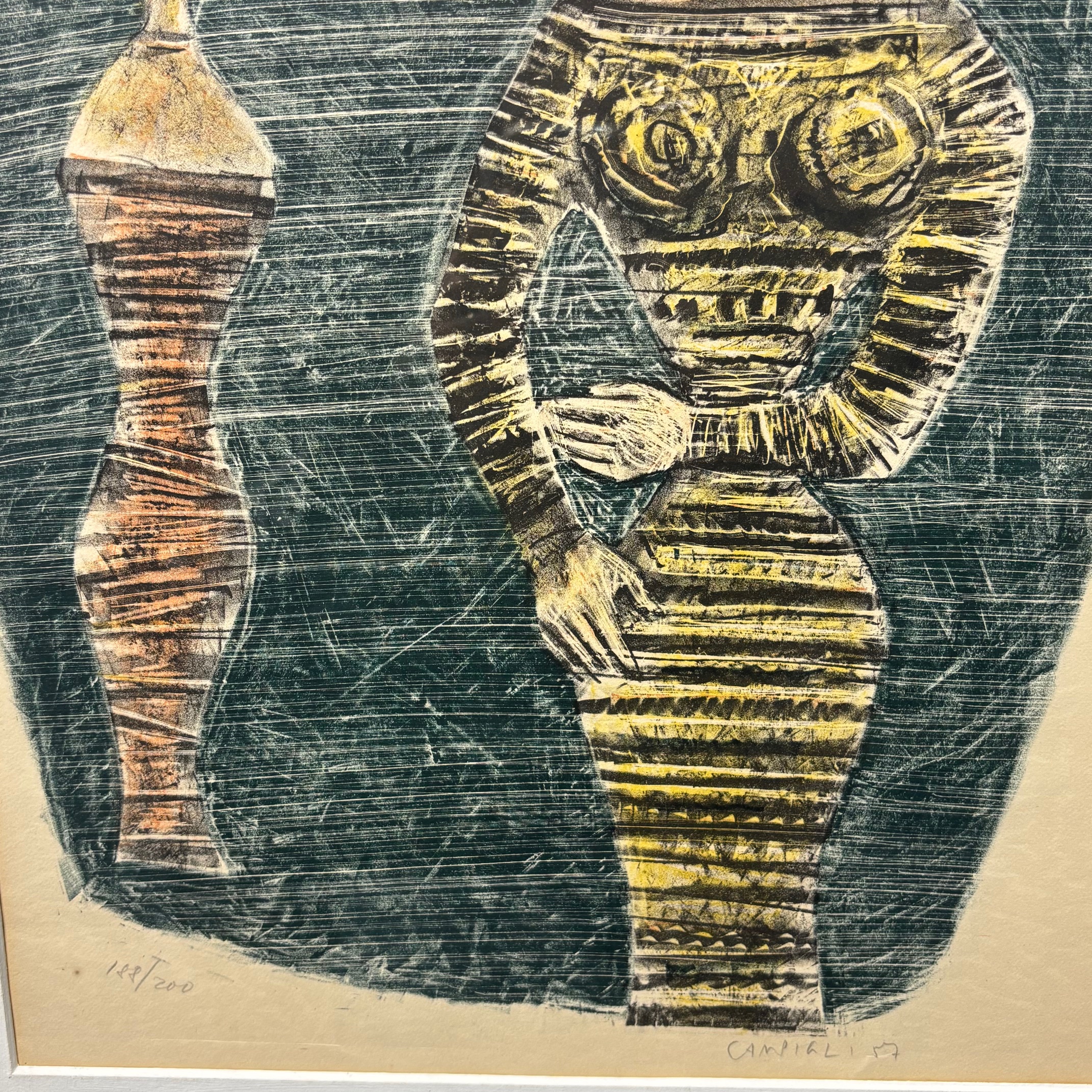 Opera di Massimo Campigli dell’ anno 1957. Litografia a colori 48 x 35,50 - immagine 10