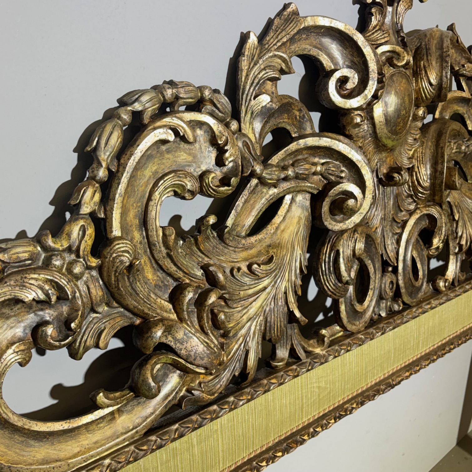 Antica testata Letto matrimoniale mecca argento . Barocco primi 900 . Mis L 176 h cm 142 - immagine 5