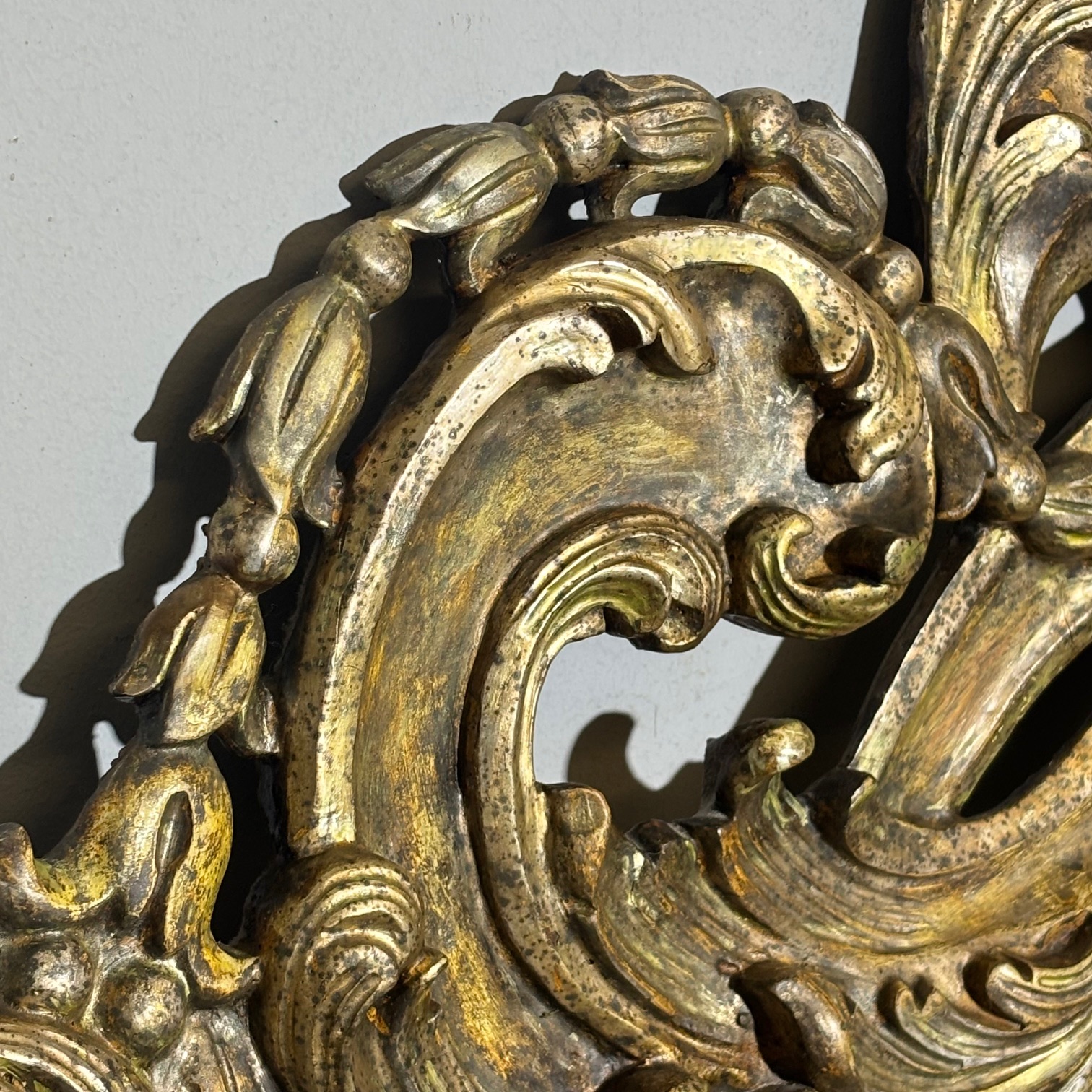 Antica testata Letto matrimoniale mecca argento . Barocco primi 900 . Mis L 176 h cm 142 - immagine 6
