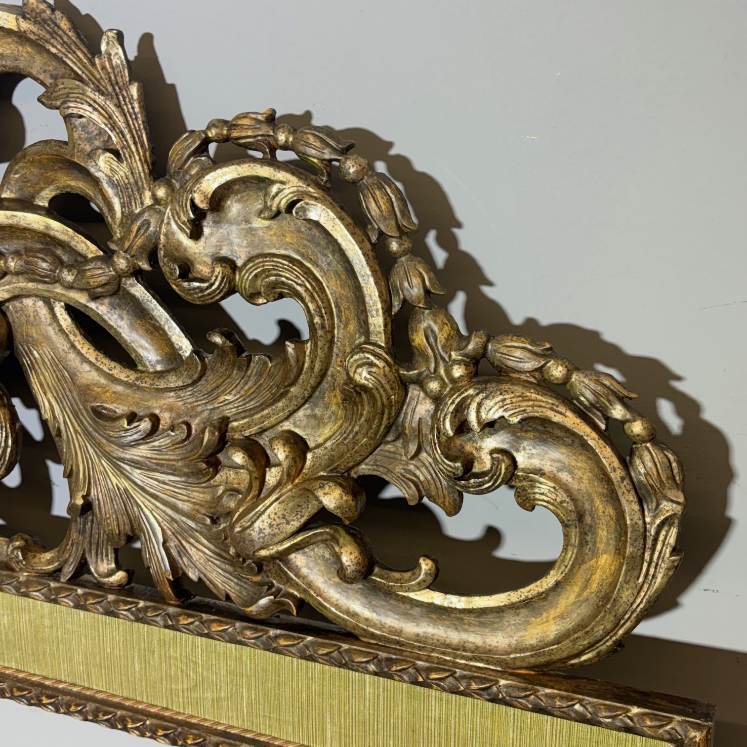 Antica testata Letto matrimoniale mecca argento . Barocco primi 900 . Mis L 176 h cm 142 - immagine 9