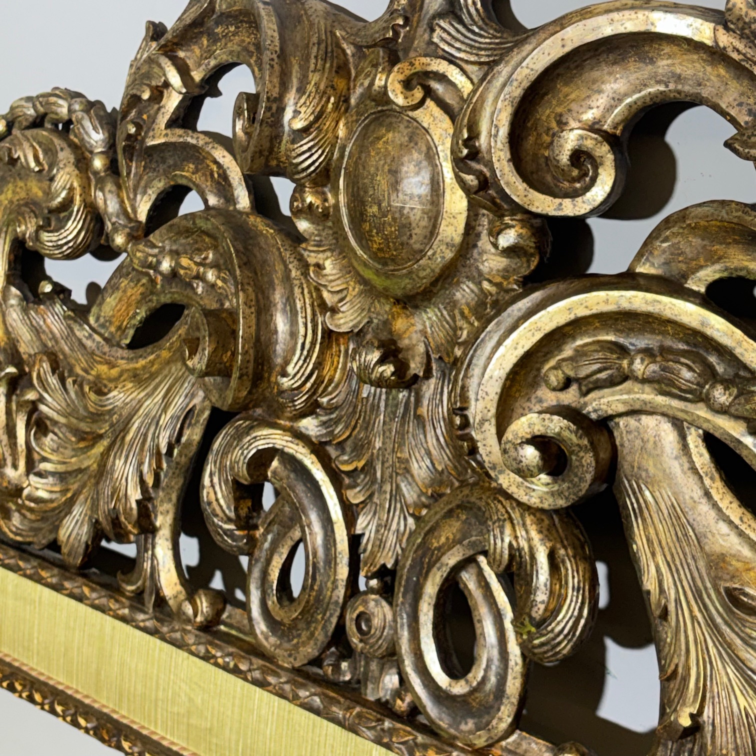 Antica testata Letto matrimoniale mecca argento . Barocco primi 900 . Mis L 176 h cm 142 - immagine 10
