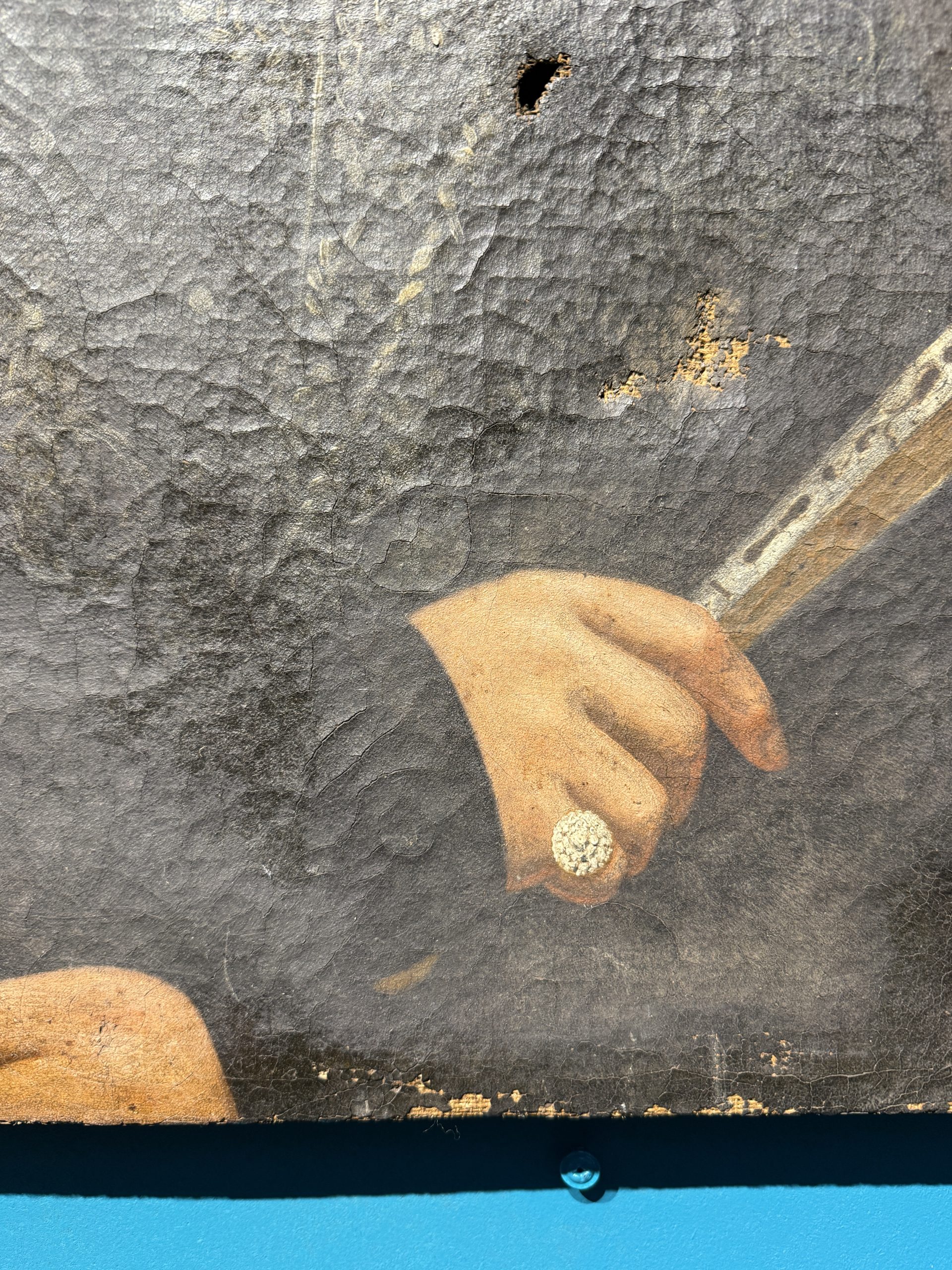 Antico dipinto olio su tela Dama XVIII sec, 71x53cm - immagine 9