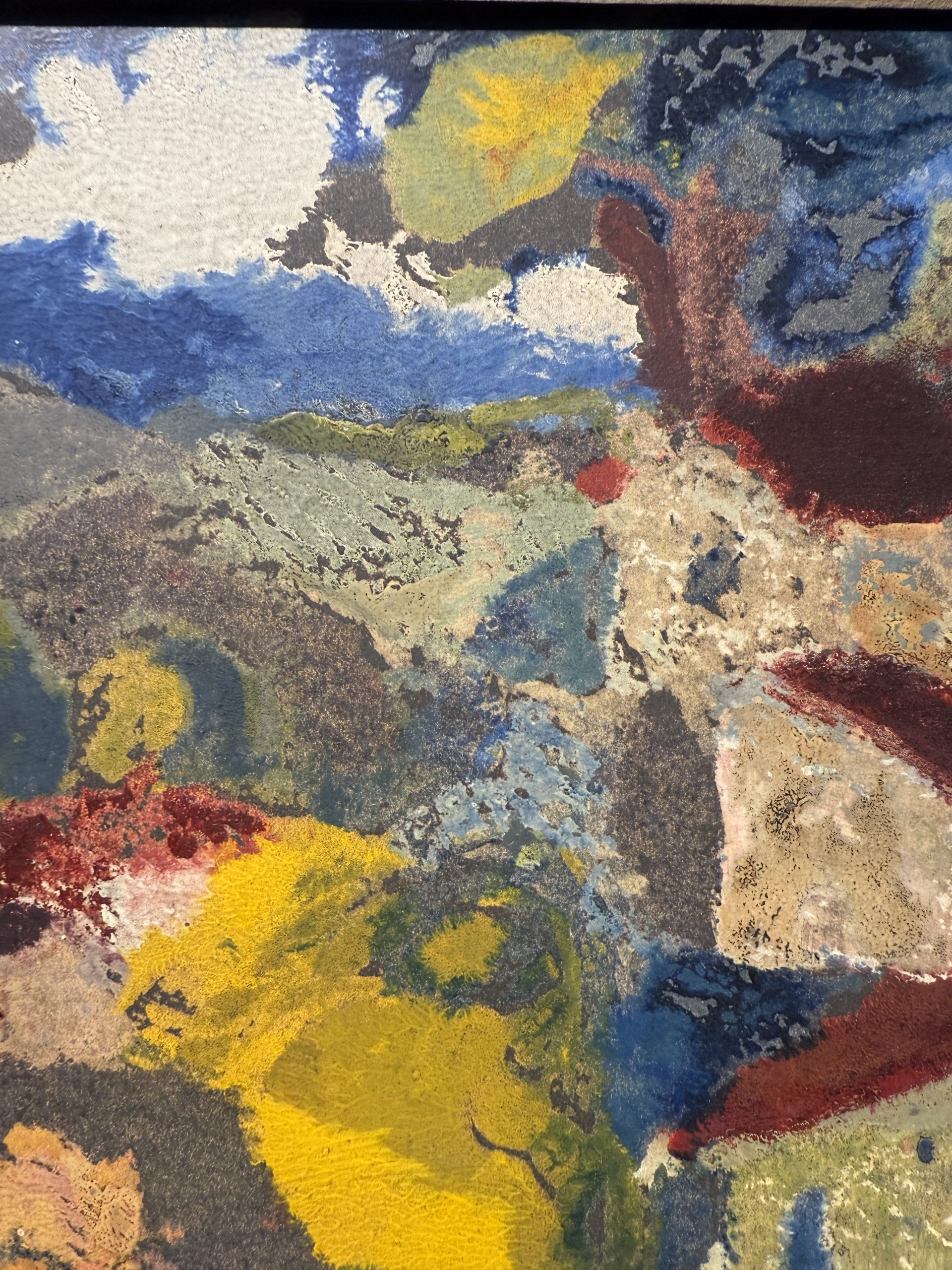 Dipinto ad olio su cartone, Giuseppe Serafini 1960 raffigurante ragazza con borgo, 67x87cm - immagine 7
