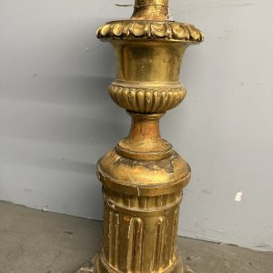 Alternative view of Antica base colonna dorata foglia oro impero '800, 80x37x31cm