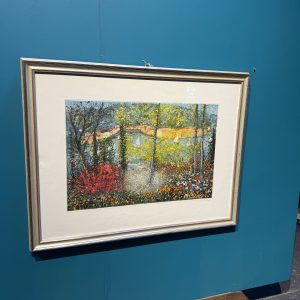 Alternative view of Acquaforte a colori Michele Cascella "Veduta di porto" 65x44cm