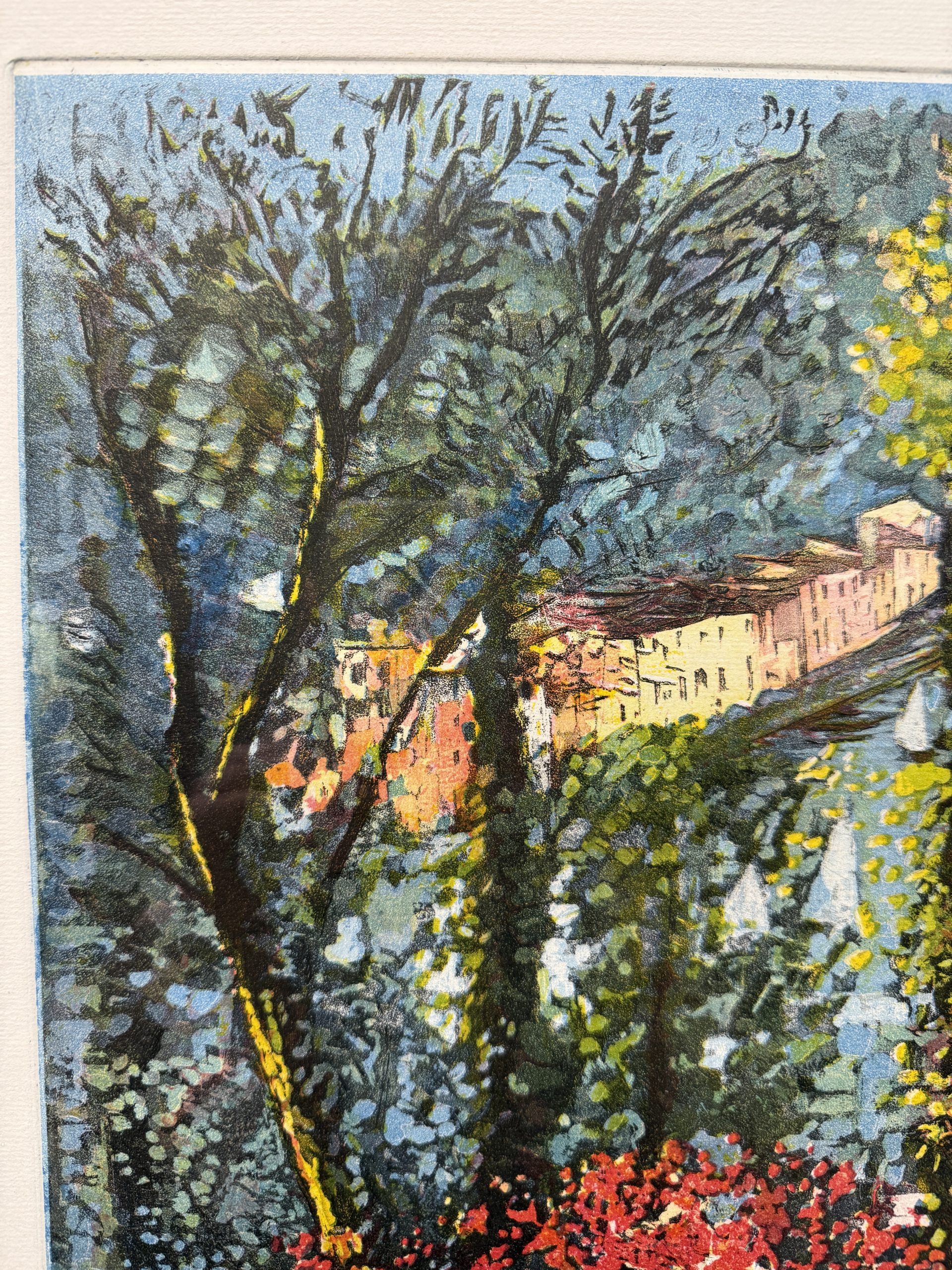 Acquaforte a colori Michele Cascella "Veduta di porto" 65x44cm - immagine 4