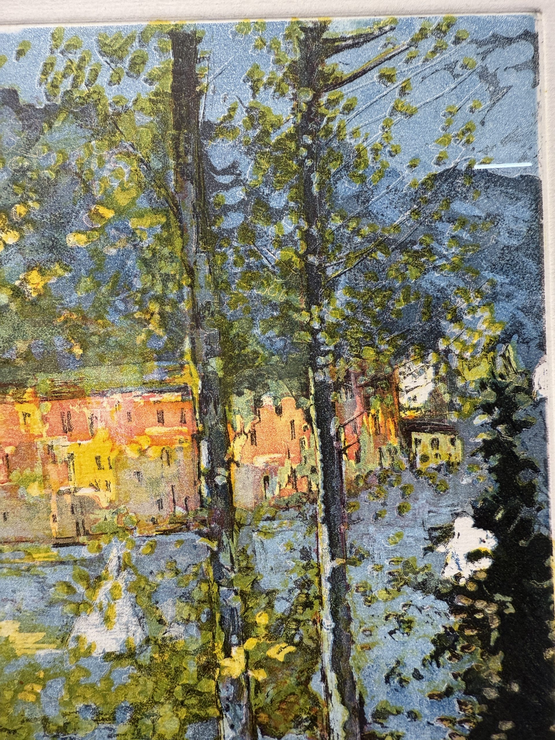 Acquaforte a colori Michele Cascella "Veduta di porto" 65x44cm - immagine 9