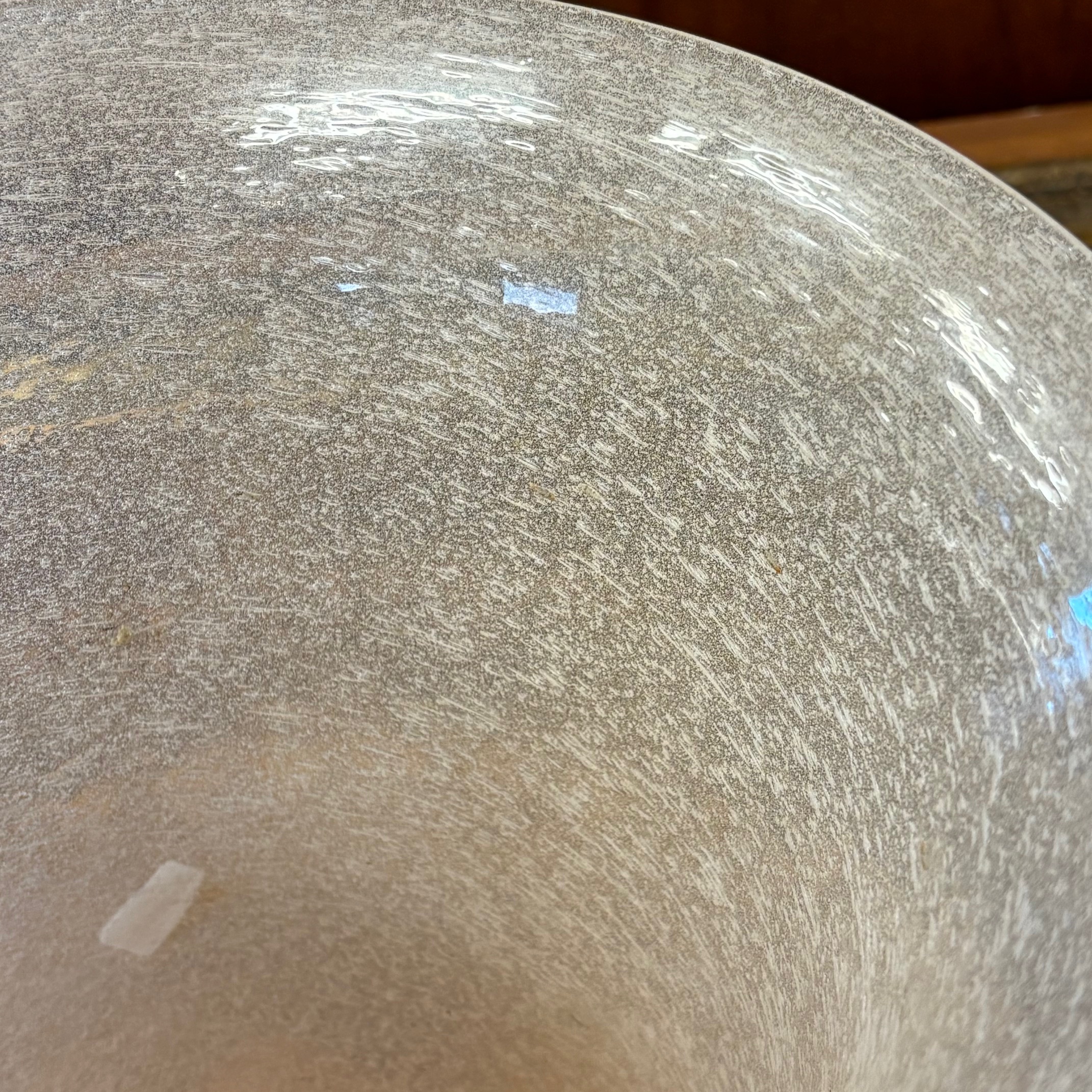 Antico grande vaso vetro Murano anni 30 art decò, rosa Pulegoso a bollicine . H cm 28 diametro cm 28 - immagine 5