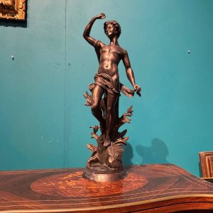 Antica scultura in Bronzo “ Apollo “ Moreau Francia XIX sec . Altezza cm 60