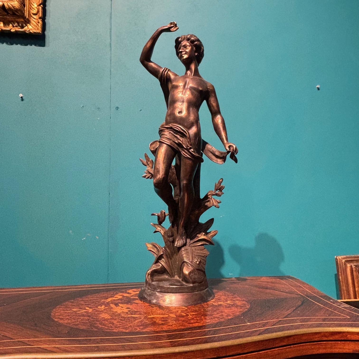 Antica scultura in Bronzo “ Apollo “ Moreau Francia XIX sec . Altezza cm 60