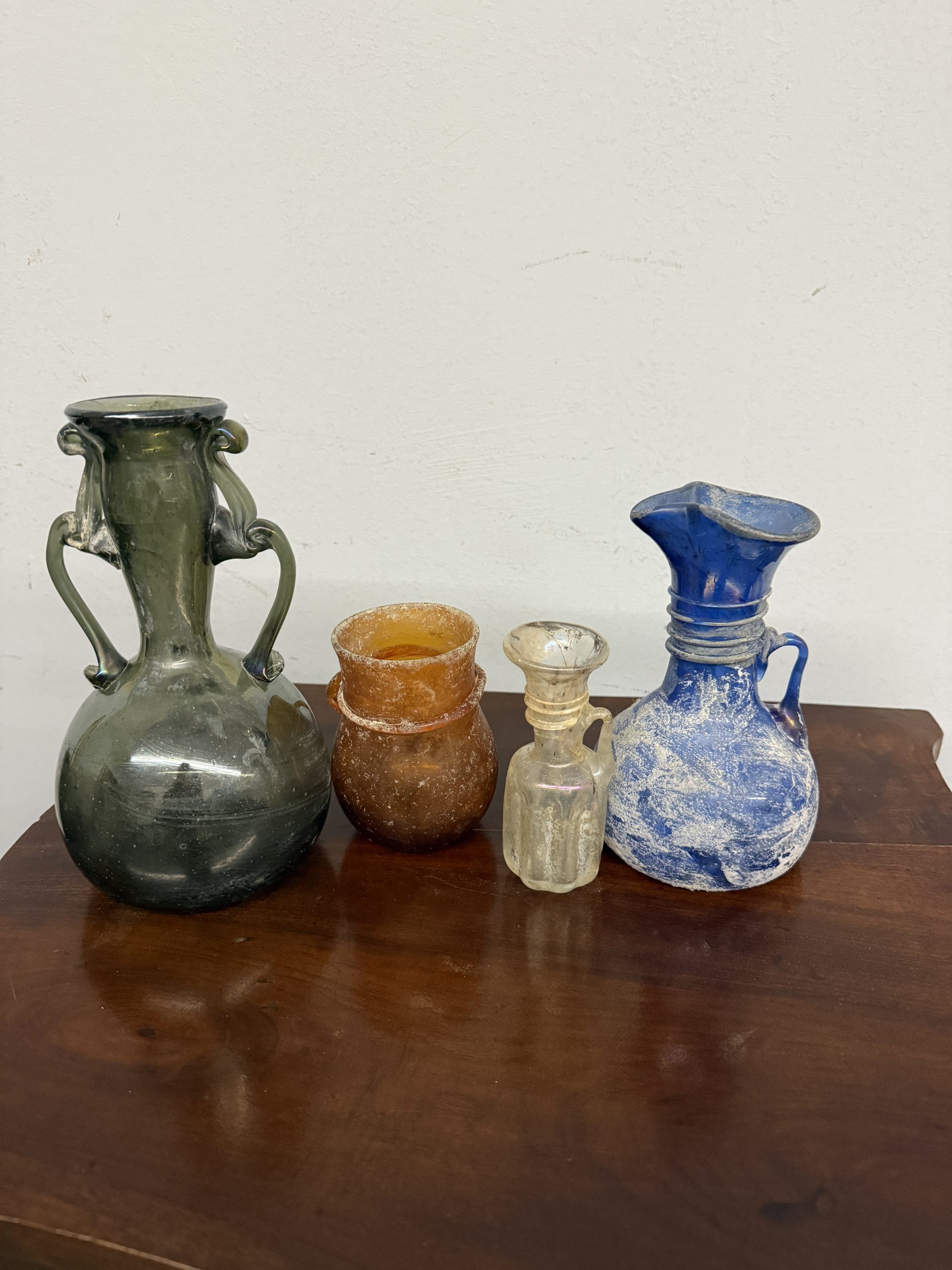 Vasi 4 vetro di Murano modello scavi di Pompei Seguso Venezia anni '60