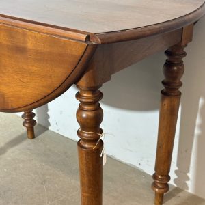 Alternative view of Antico tavolo console rotondo a bandelle . Luigi Filippo XIX sec noce massello . restaurato. Mis 100 x 59 cm