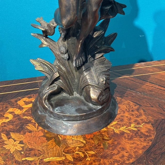 Antica scultura in Bronzo “ Apollo “ Moreau Francia XIX sec . Altezza cm 60 - immagine 5