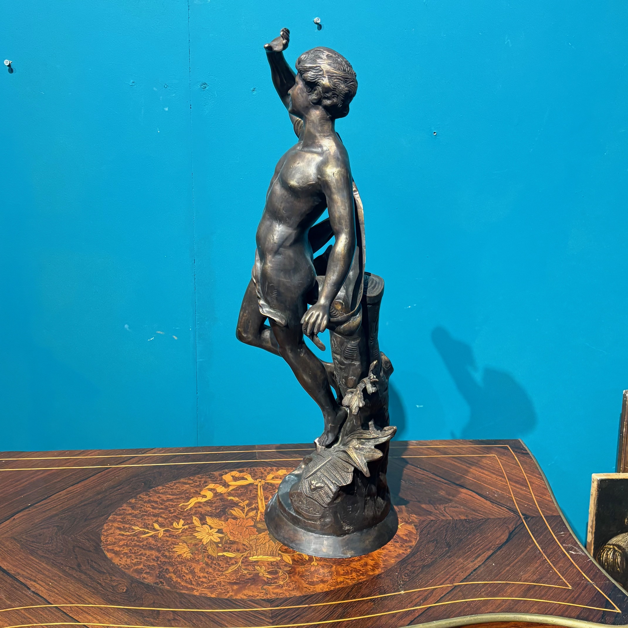 Antica scultura in Bronzo “ Apollo “ Moreau Francia XIX sec . Altezza cm 60 - immagine 9