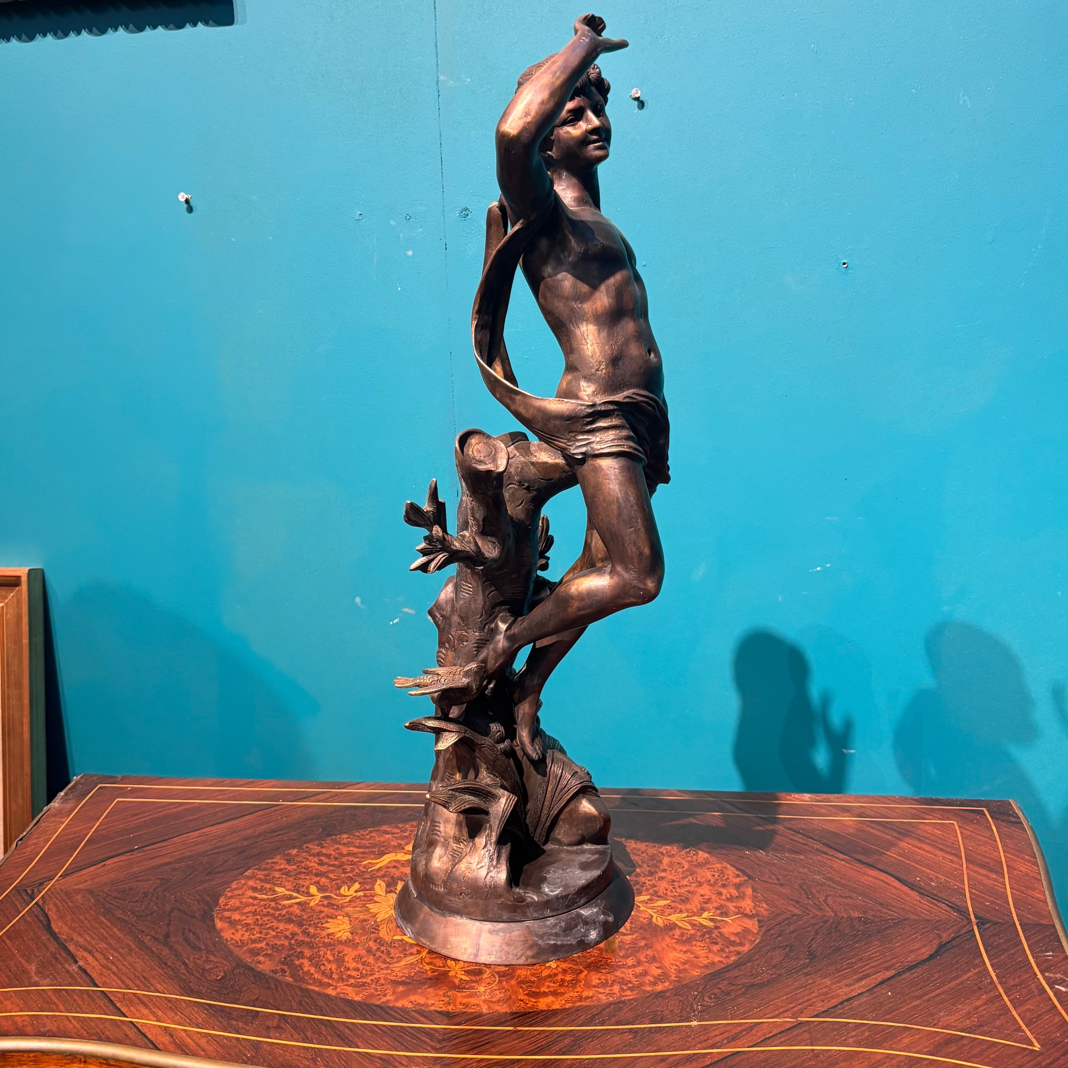 Antica scultura in Bronzo “ Apollo “ Moreau Francia XIX sec . Altezza cm 60 - immagine 18