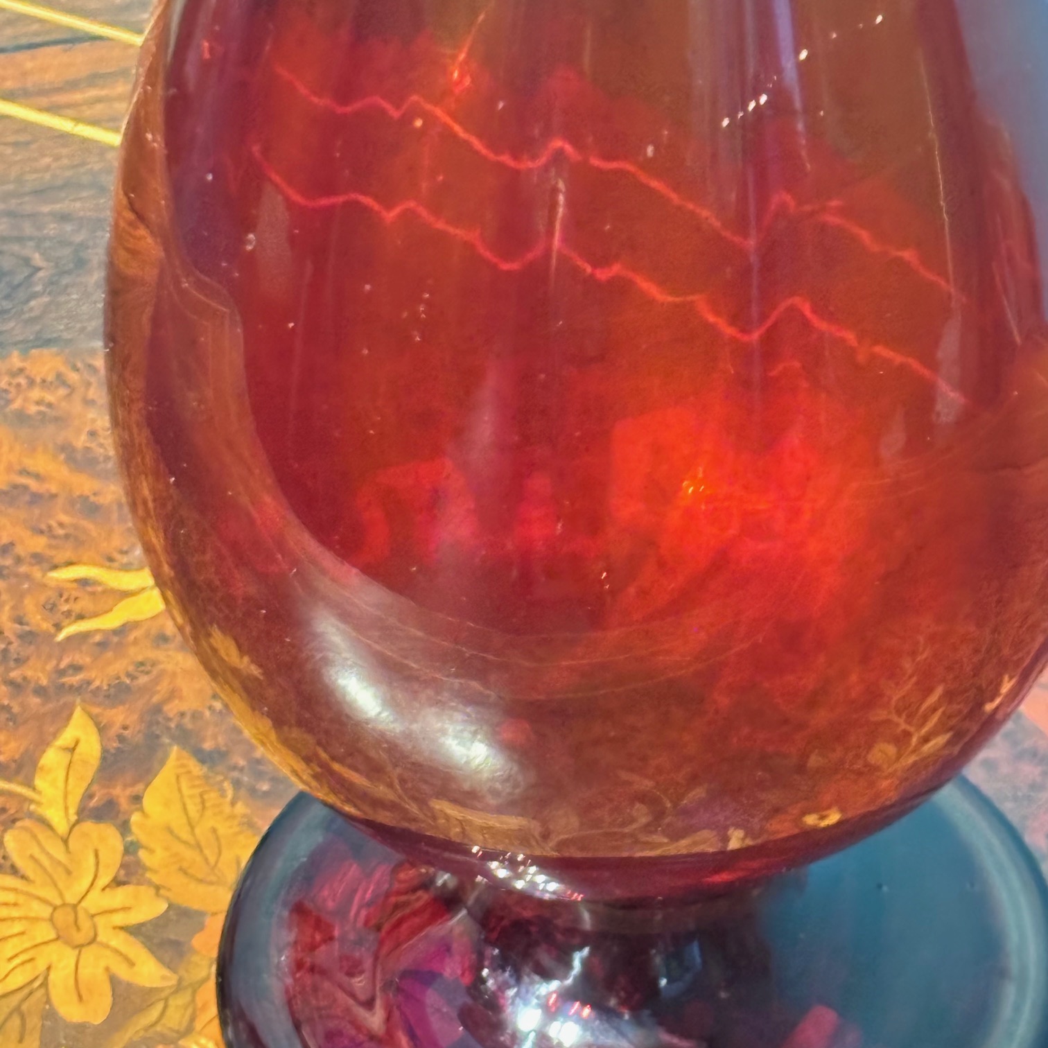 Antico vaso Murano anni 20 Rosso rubino, manifattura Vittorio Zecchin per Cappellin . H 32 - immagine 9