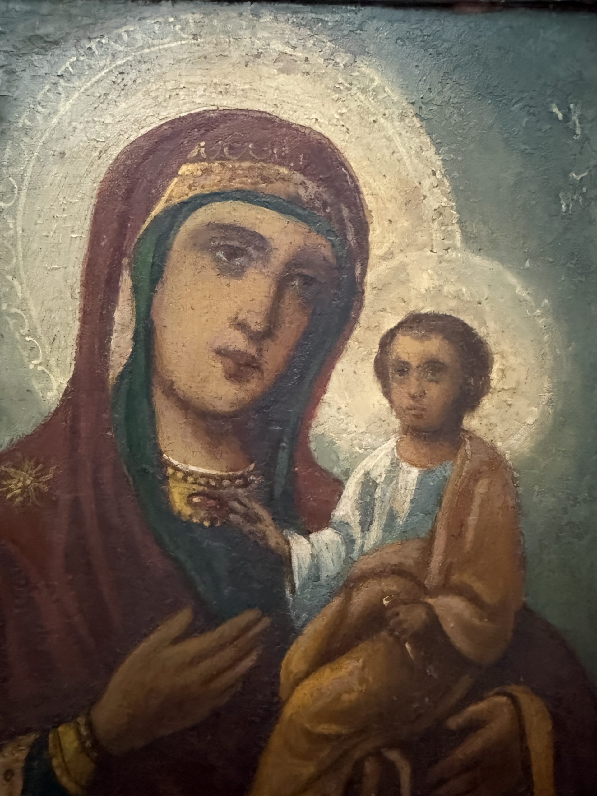 Antica rara icona bifacciale ortodossa, XVIII sec, 52x37cm - immagine 9