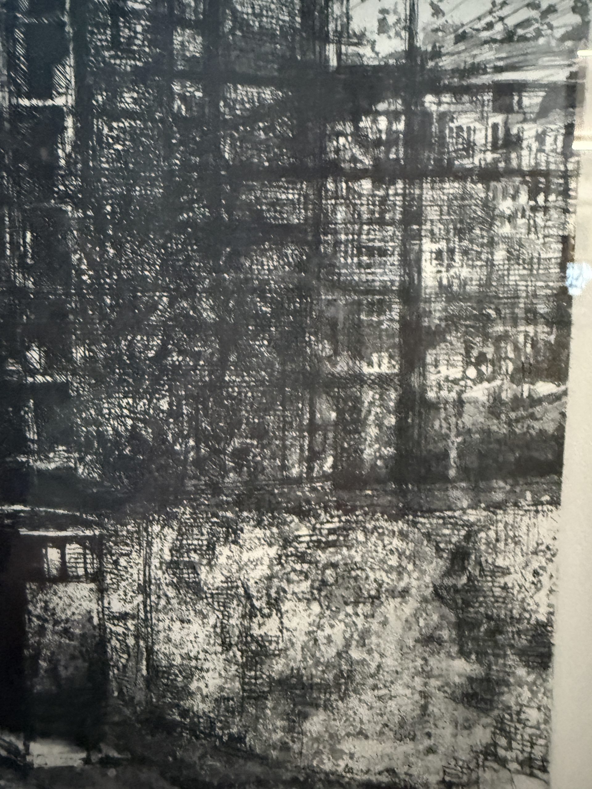 Incisione "Cantiere di periferia" di Renzo Vespignani, prova d'autore, 41,50x34cm - immagine 6