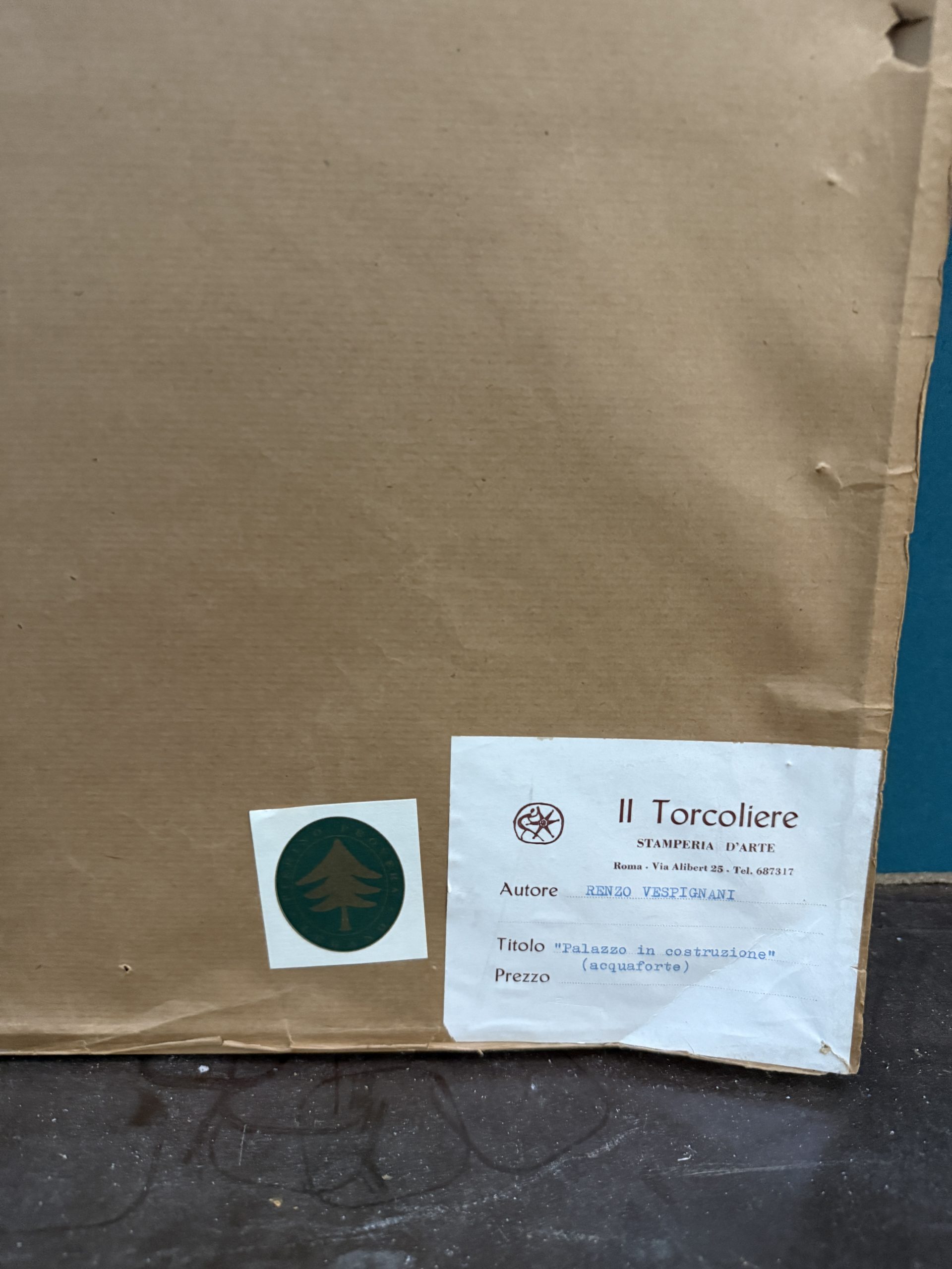 Incisione "Cantiere di periferia" di Renzo Vespignani, prova d'autore, 41,50x34cm - immagine 12